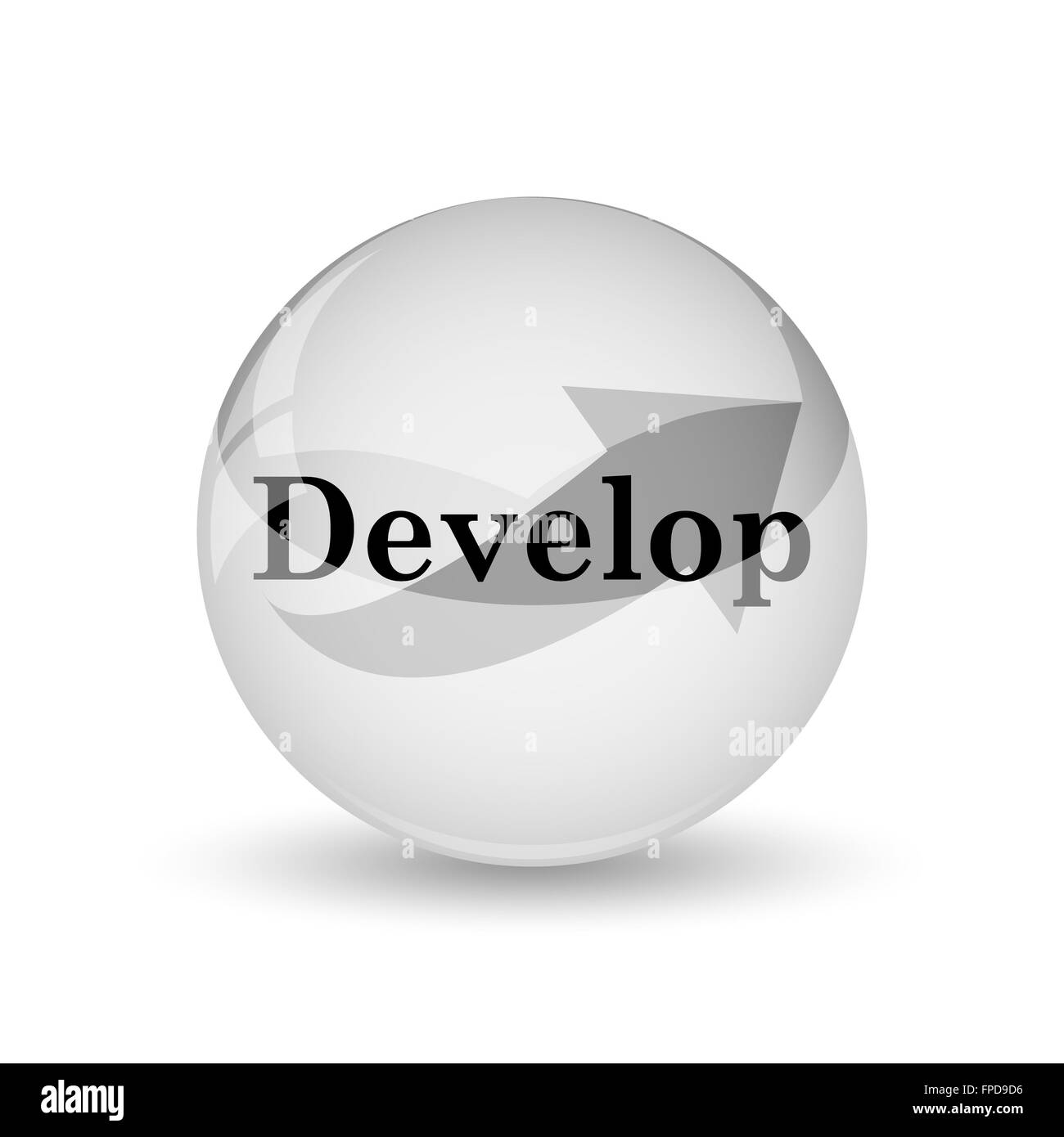 Develop icon. Internet button on white background Stock Photo - Alamy