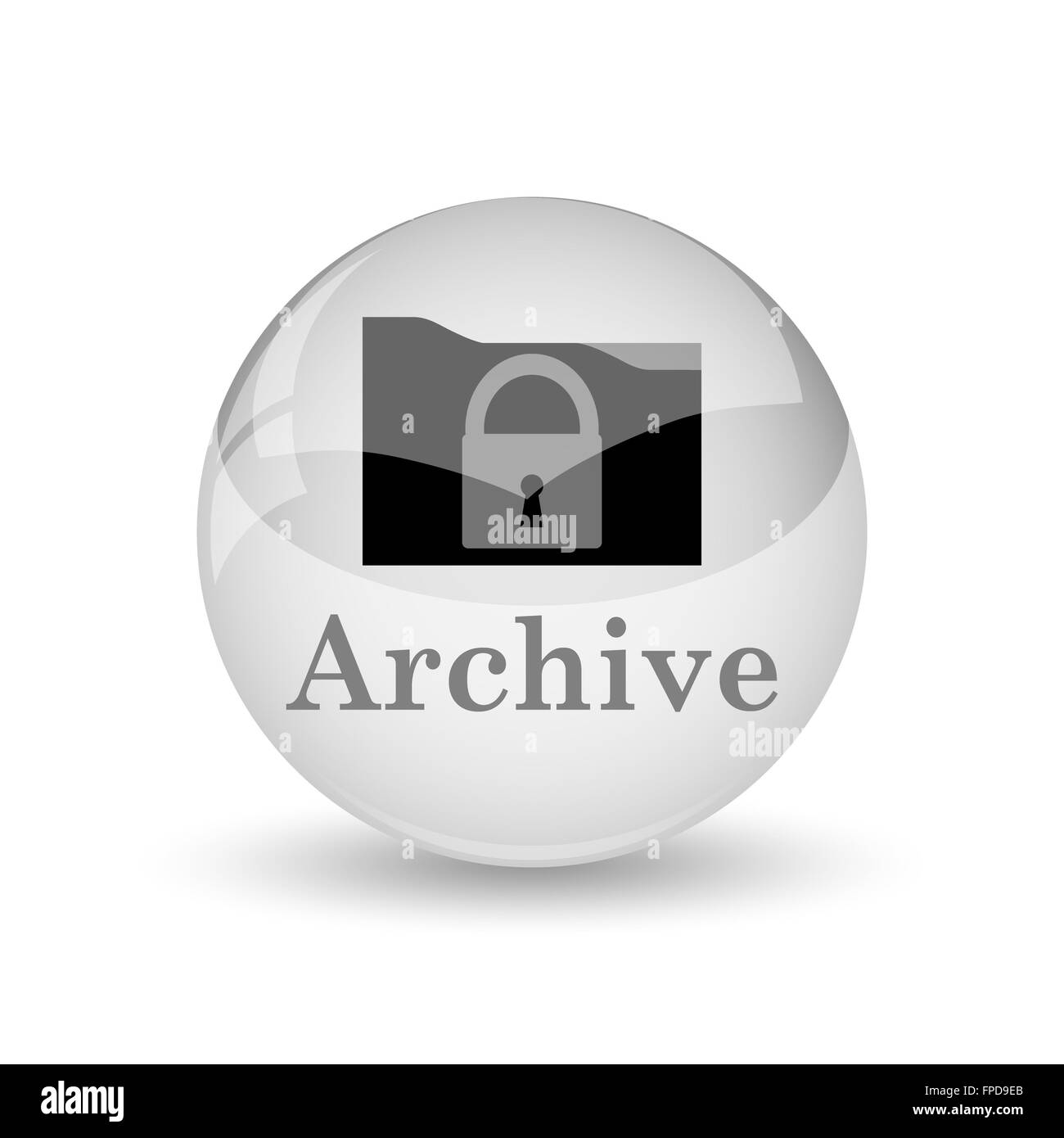Archive icon. Internet button on white background Stock Photo - Alamy