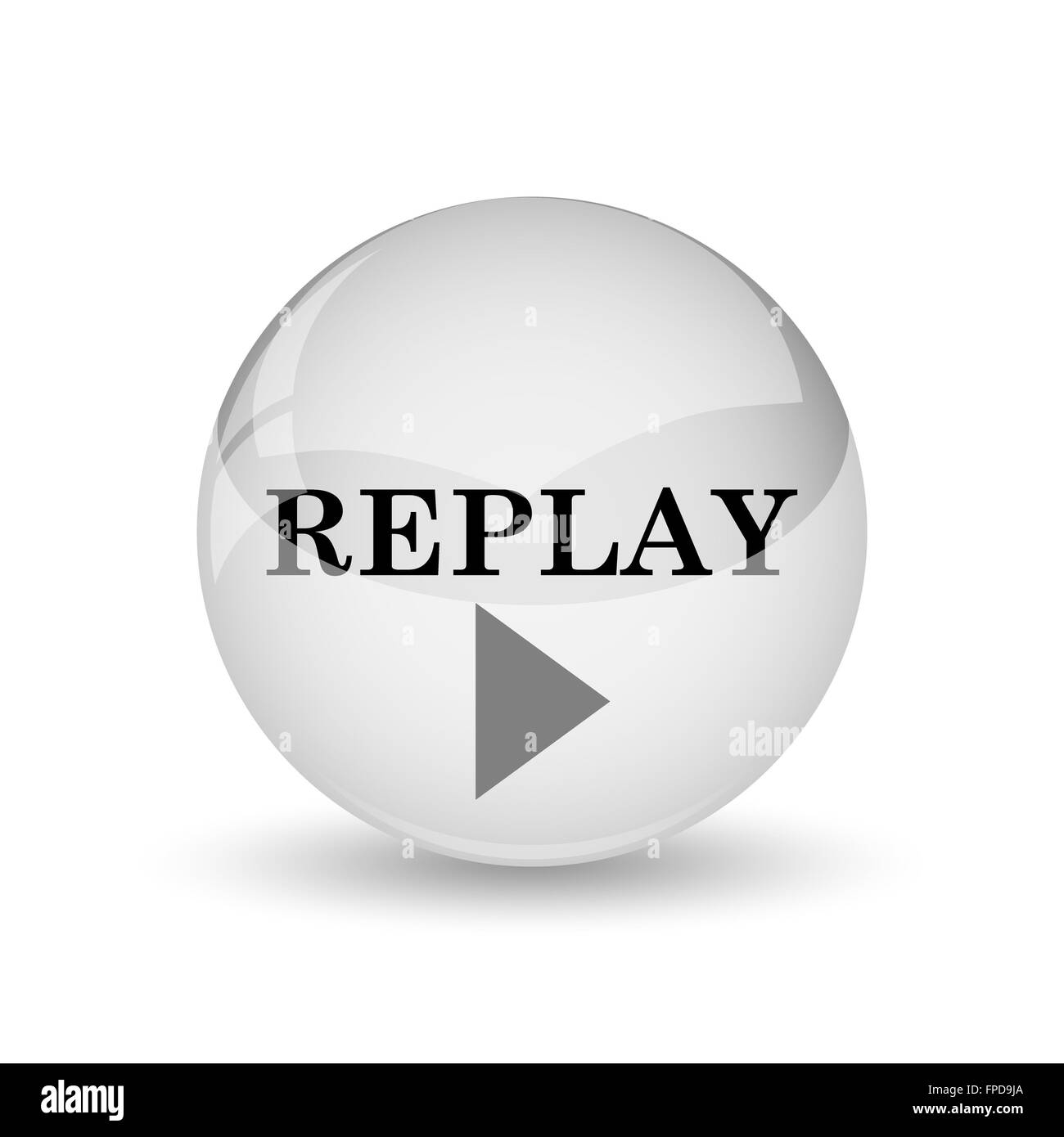Replay icon. Internet button on white background Stock Photo - Alamy