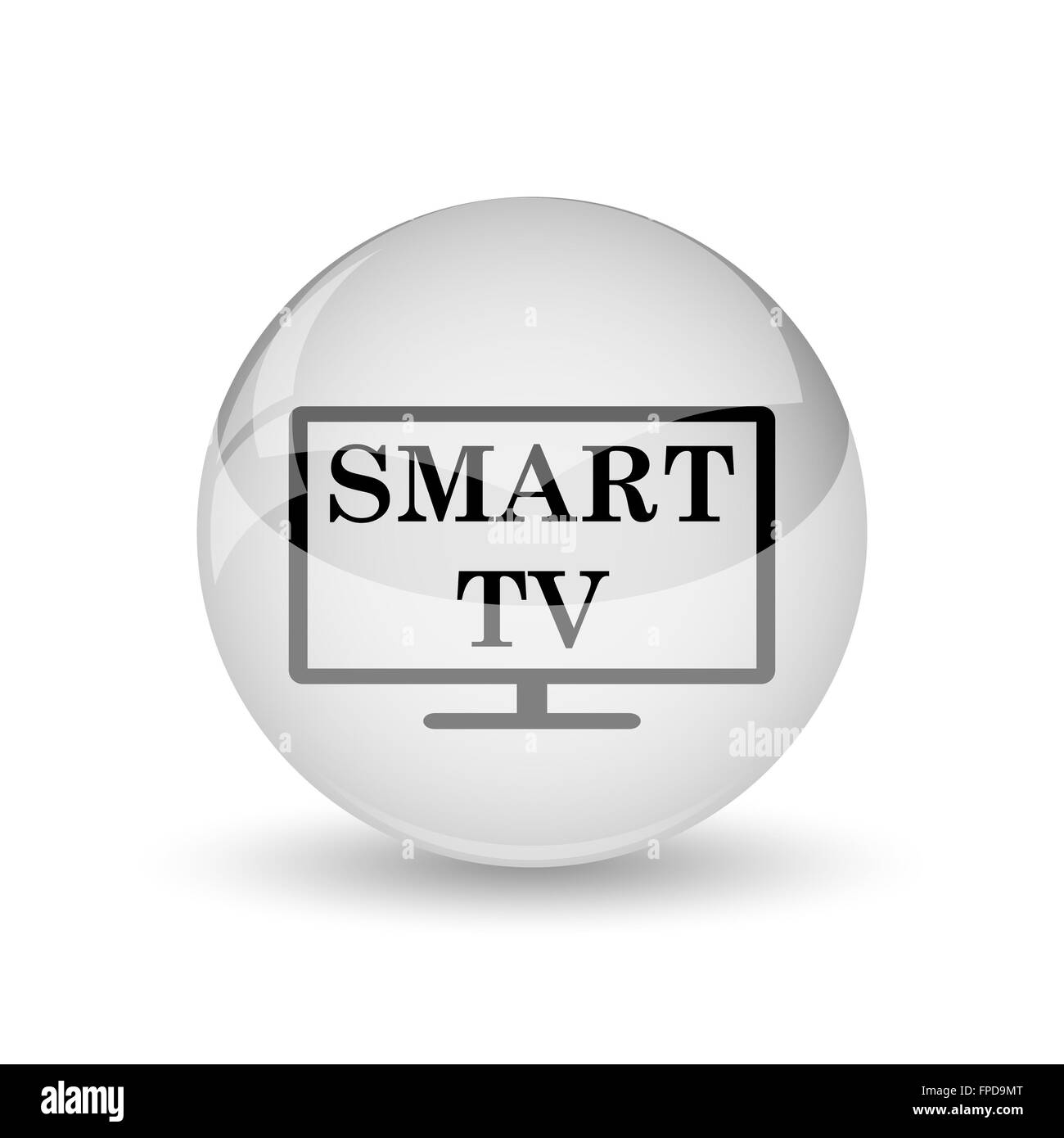 Smart tv icon. Internet button on white background Stock Photo - Alamy