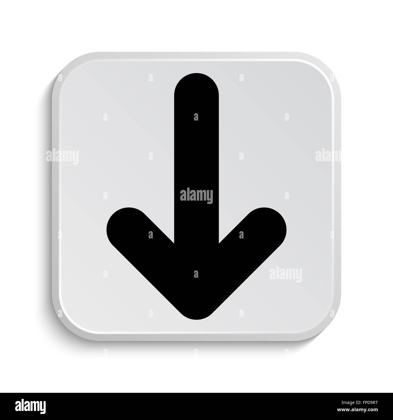 Down arrow icon. Internet button on white background Stock Photo - Alamy