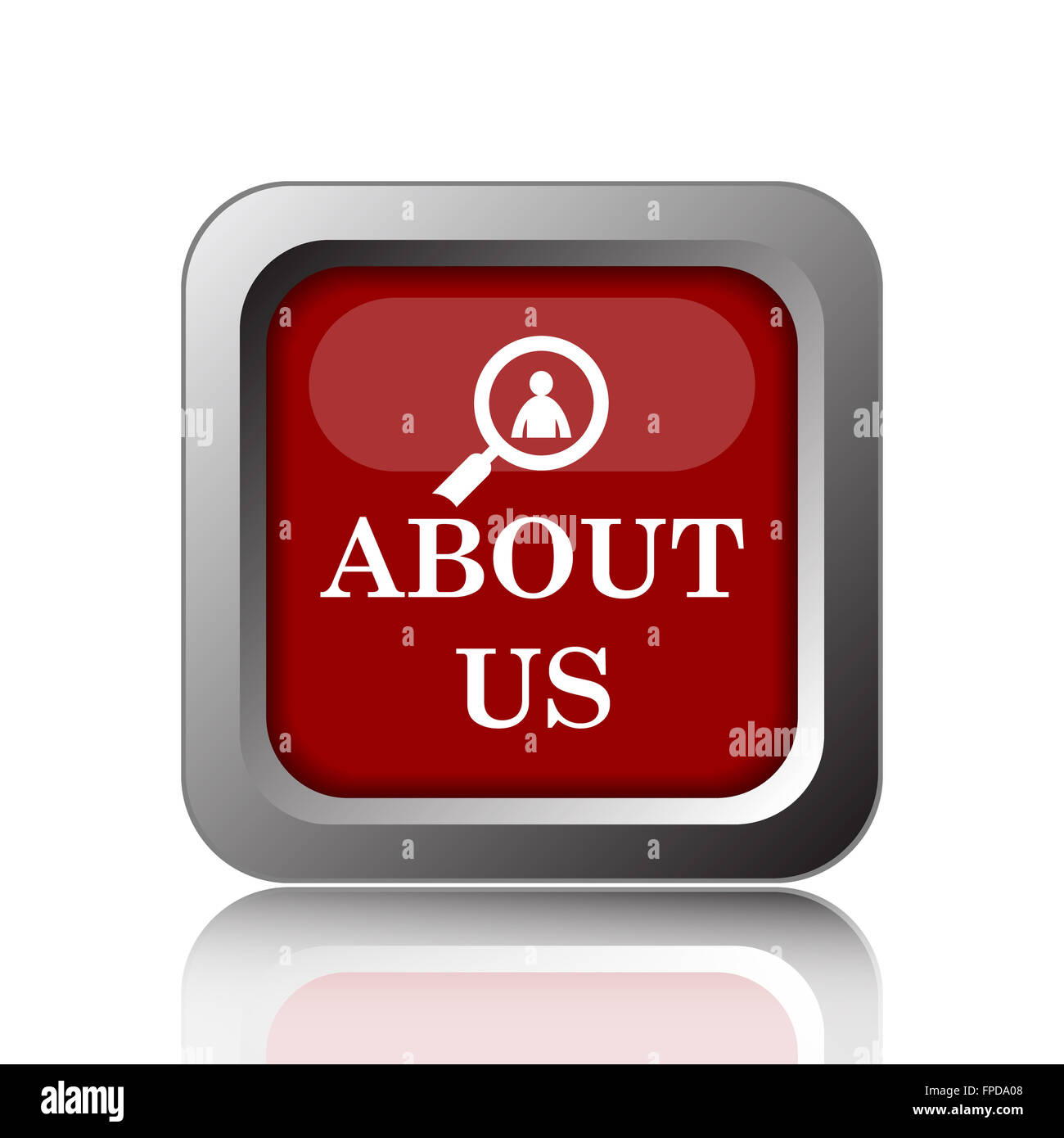 About us icon. Internet button on white background Stock Photo - Alamy