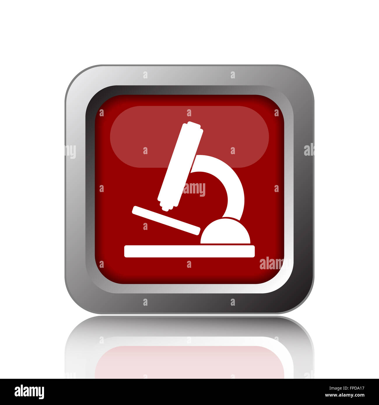 Microscope icon. Internet button on white background Stock Photo - Alamy