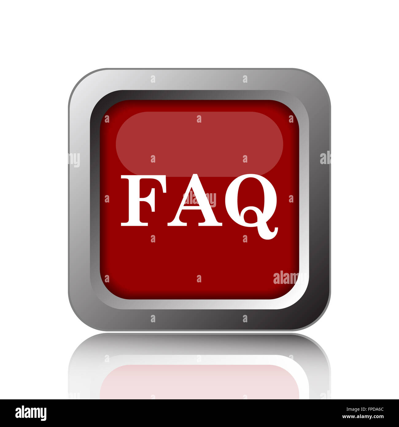 FAQ icon. Internet button on white background Stock Photo - Alamy