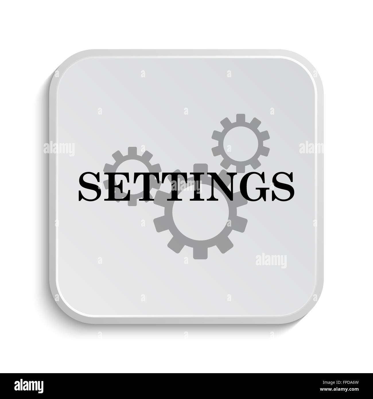 Settings icon. Internet button on white background Stock Photo - Alamy