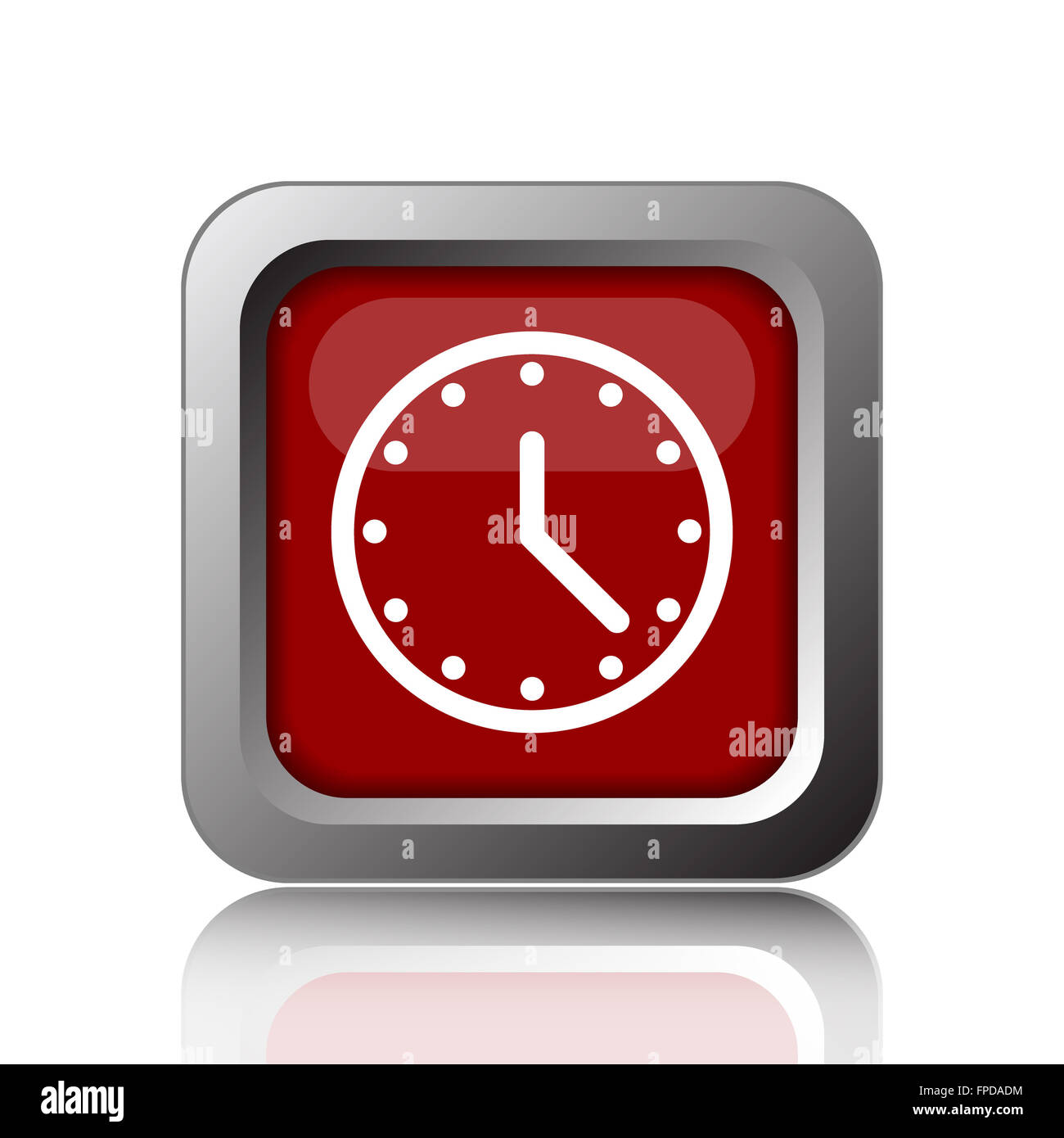 Clock icon. Internet button on white background Stock Photo - Alamy