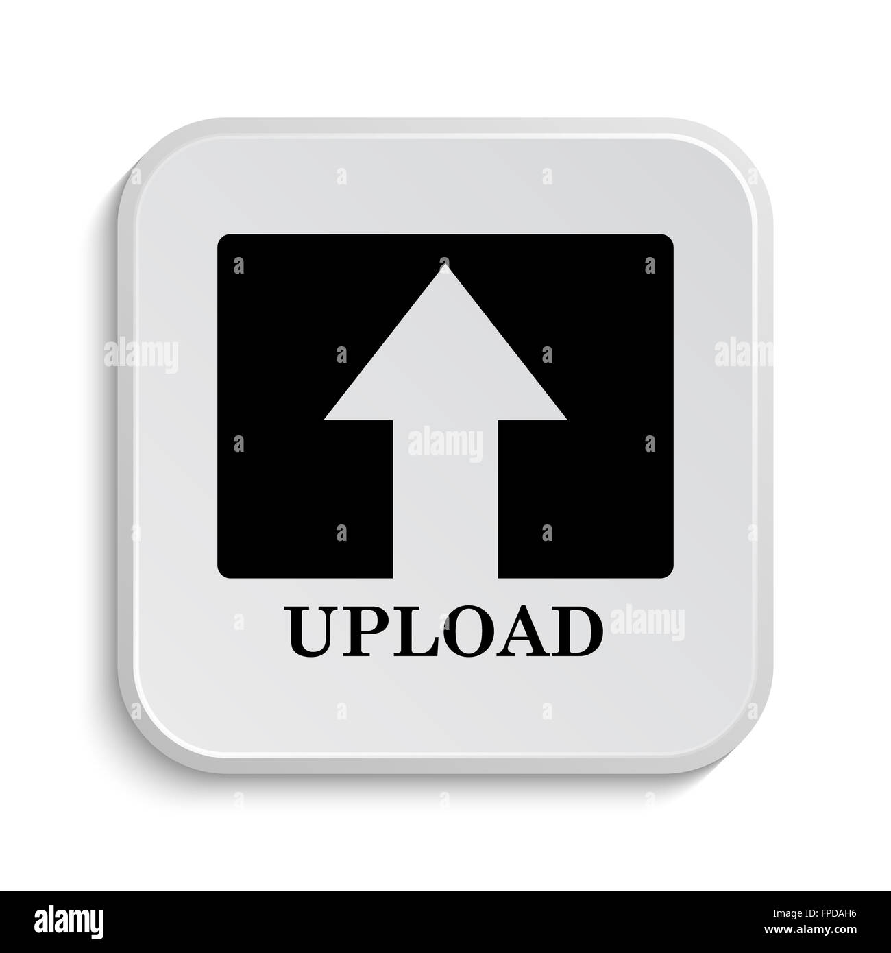Upload icon. Internet button on white background Stock Photo - Alamy