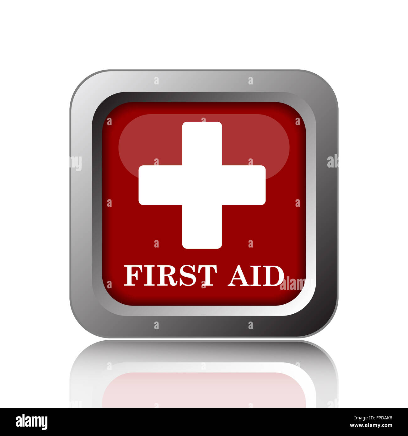 First aid icon. Internet button on white background Stock Photo - Alamy