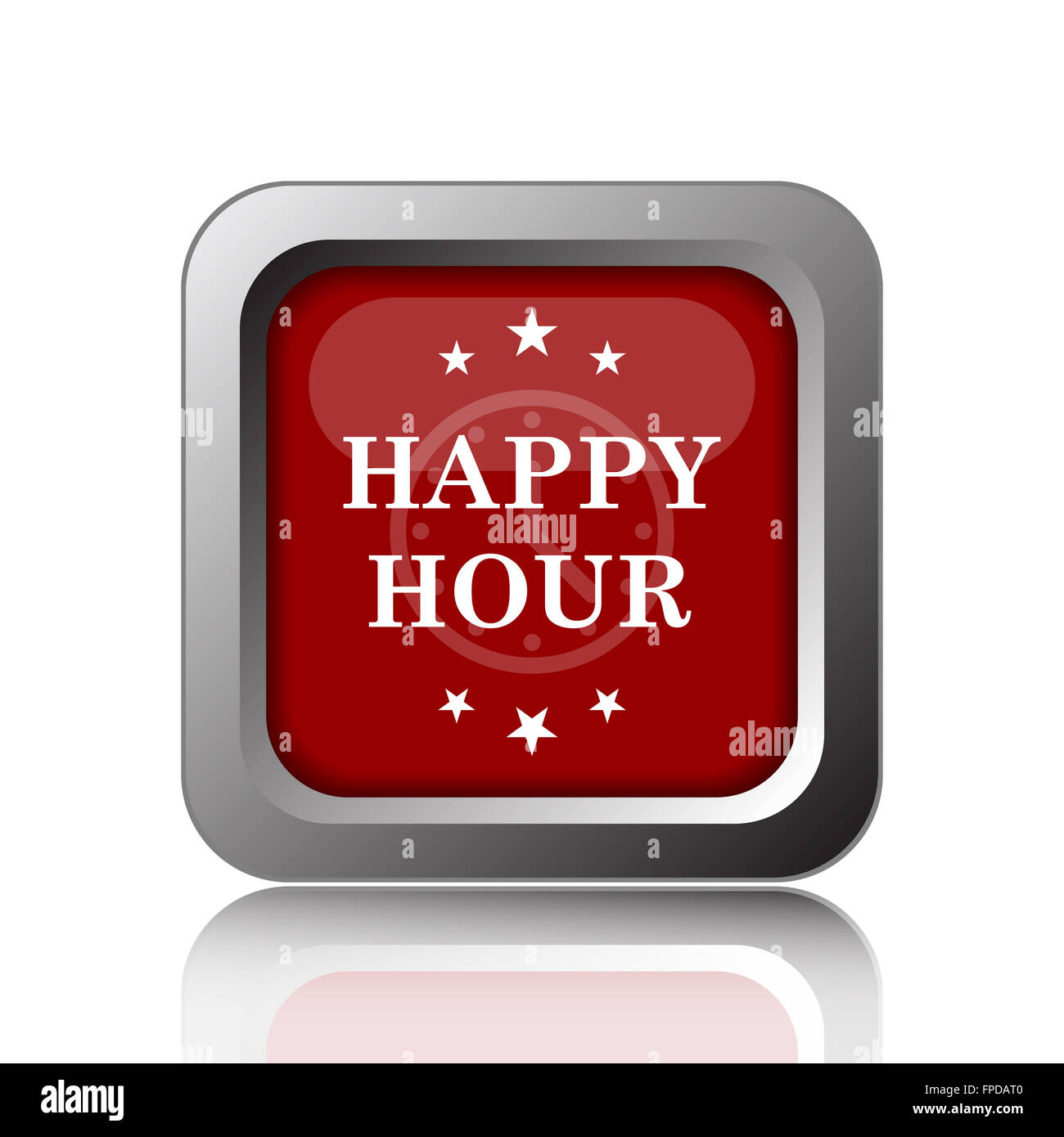 Happy hour icon. Internet button on white background Stock Photo - Alamy