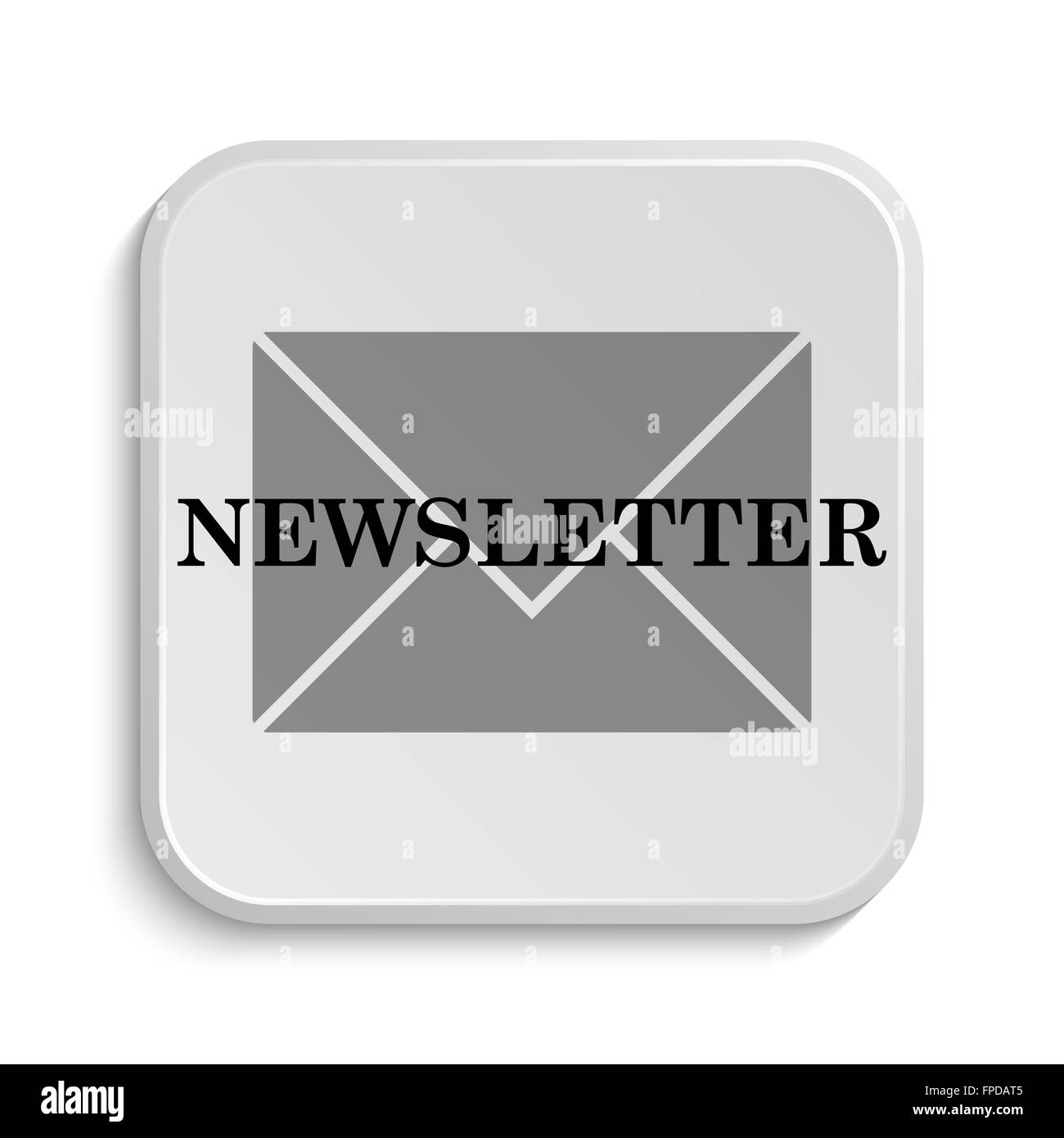 Newsletter icon. Internet button on white background Stock Photo - Alamy