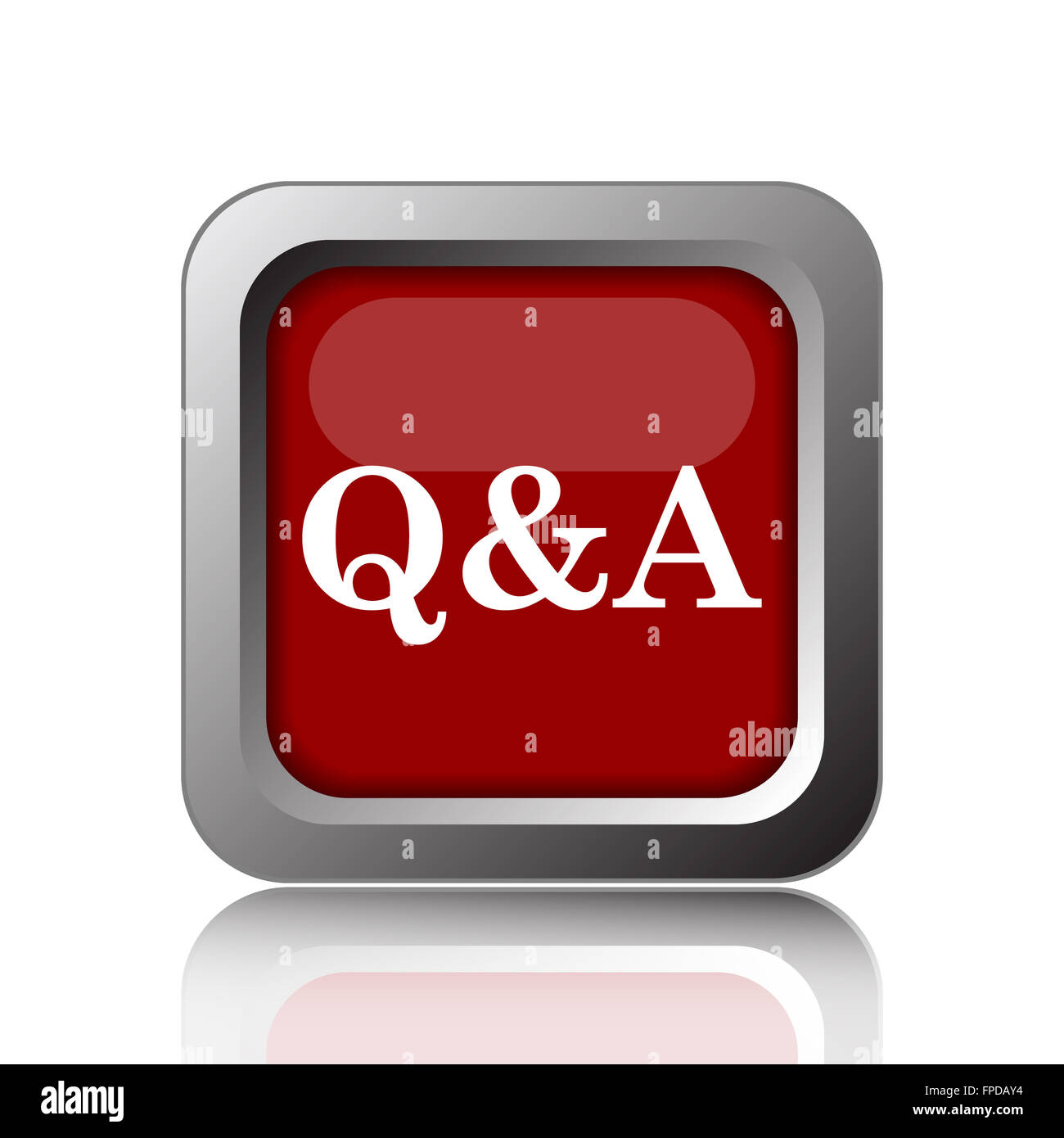 Q&A icon. Internet button on white background Stock Photo - Alamy