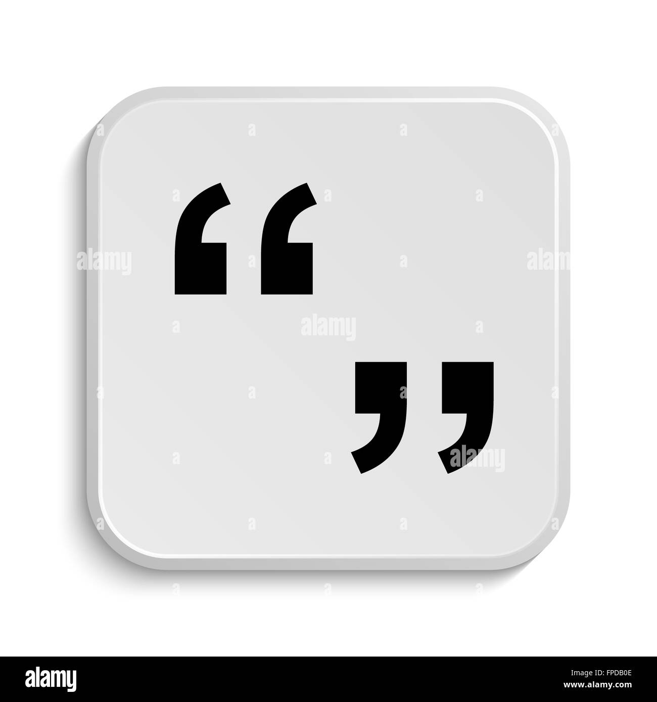 Quotation marks icon. Internet button on white background Stock Photo ...