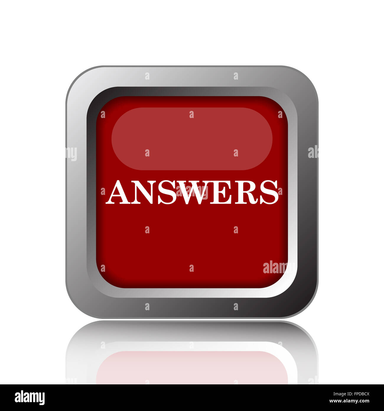 Answers icon. Internet button on white background Stock Photo - Alamy