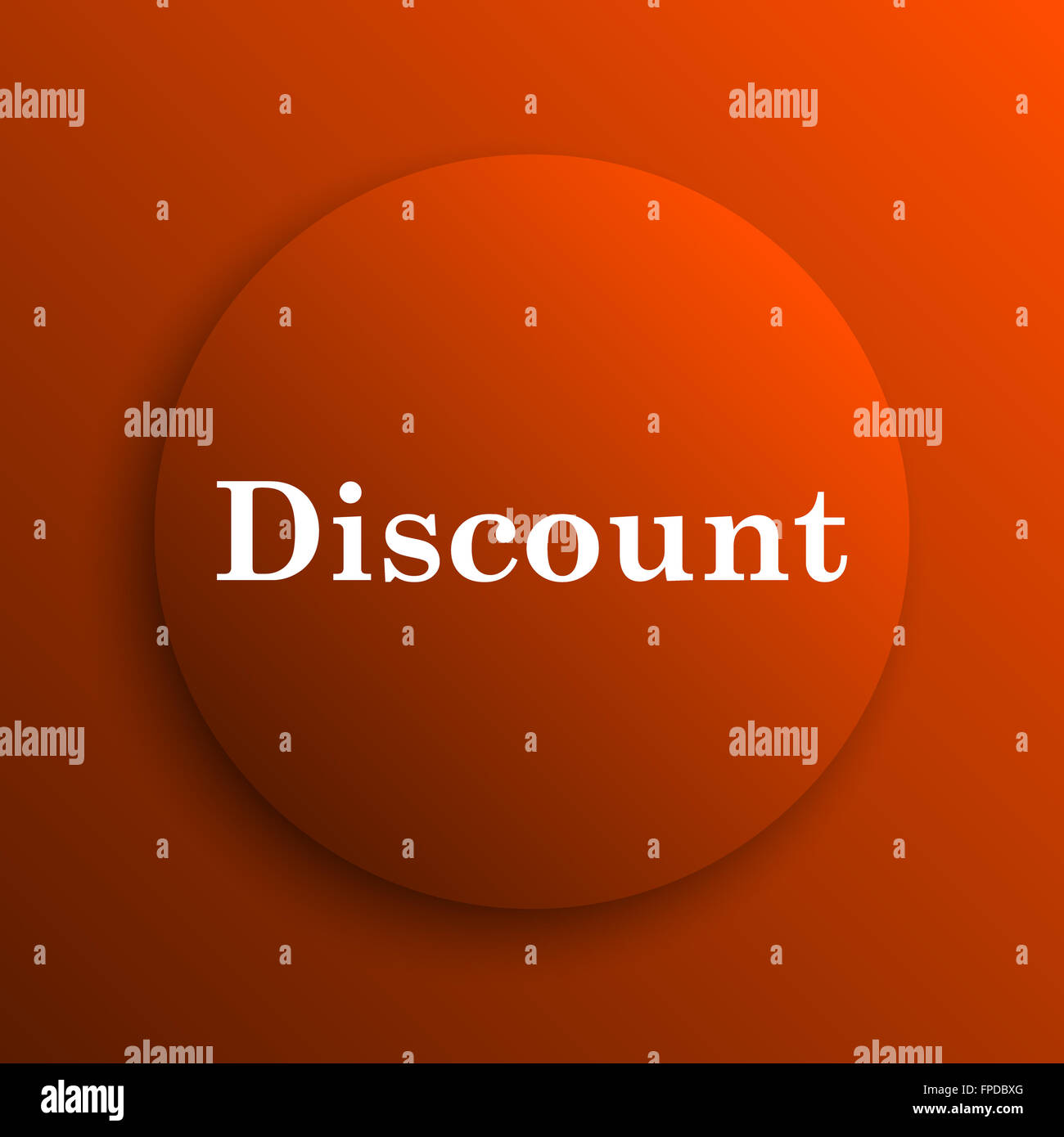Discount icon. Internet button on orange background Stock Photo - Alamy