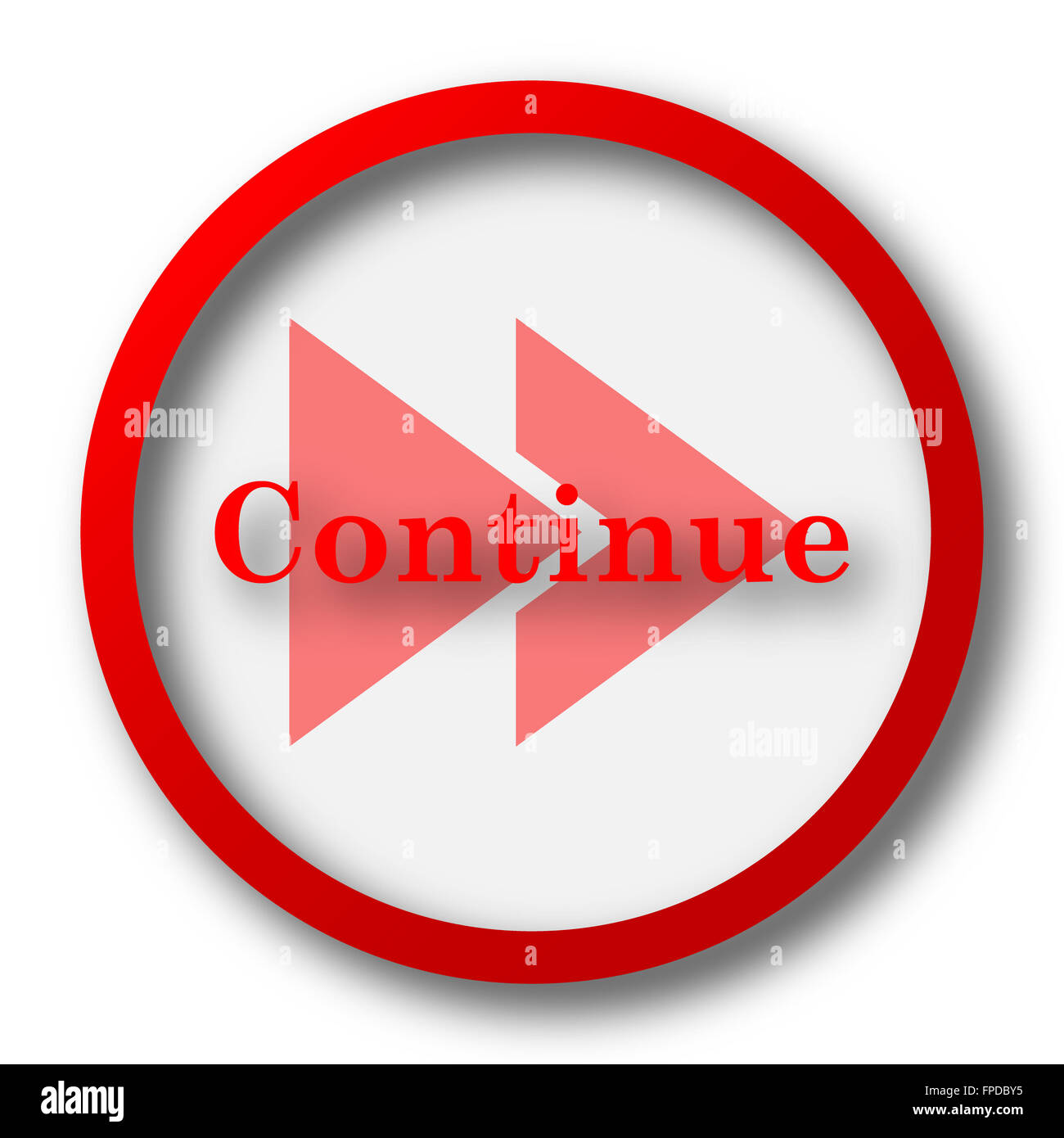 Continue icon. Internet button on white background Stock Photo - Alamy