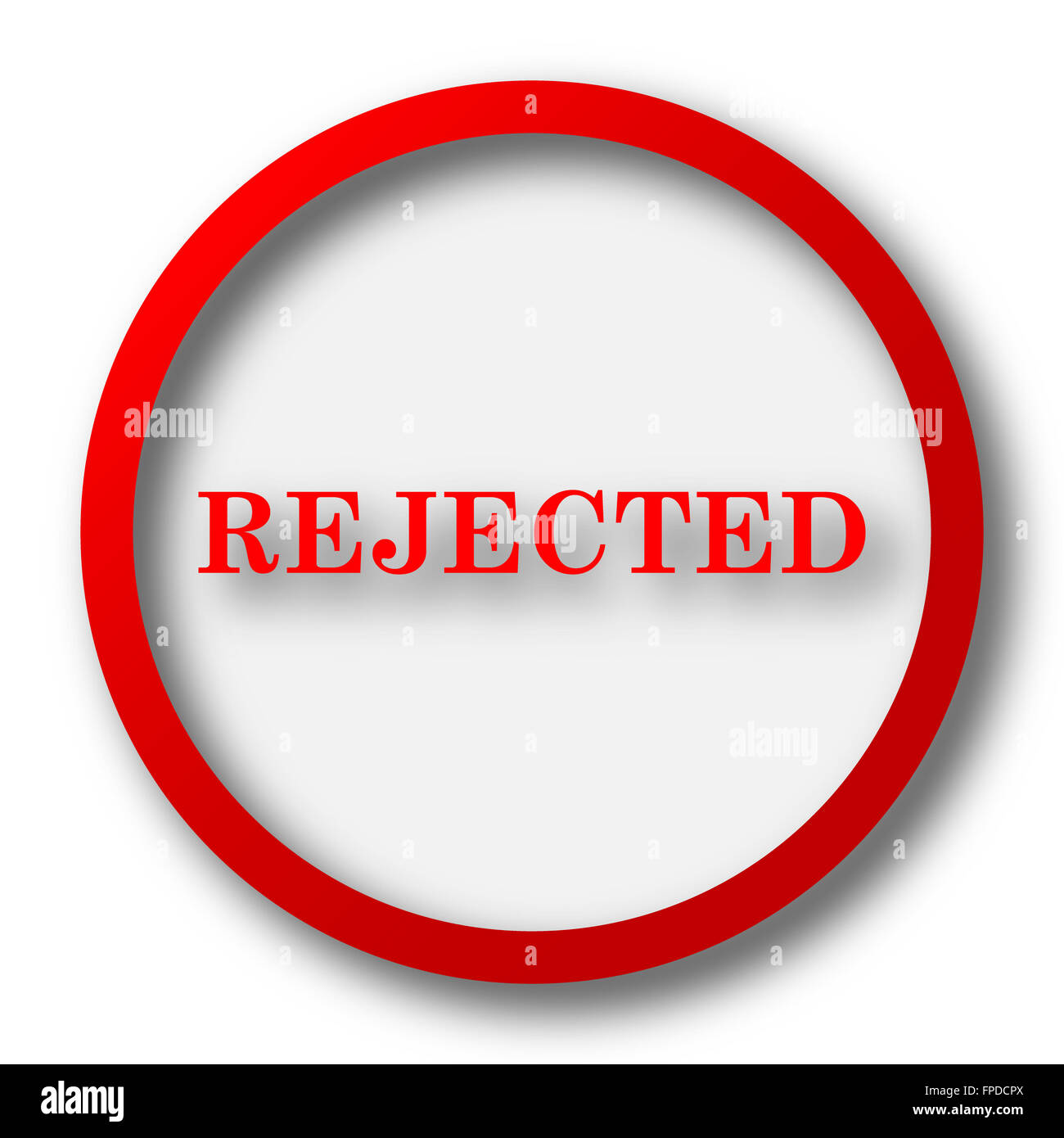 Rejected icon. Internet button on white background Stock Photo - Alamy