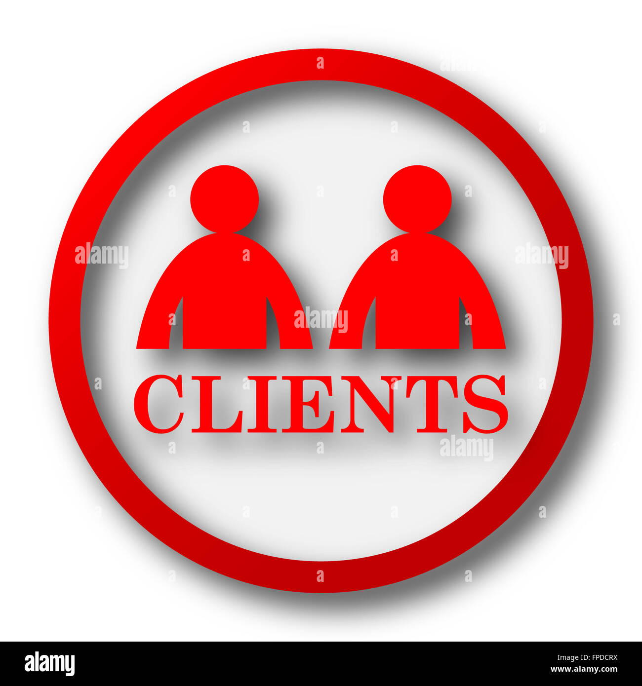 Clients icon. Internet button on white background Stock Photo - Alamy