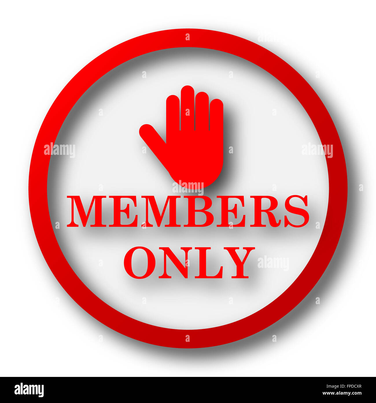 Members only icon. Internet button on white background Stock Photo - Alamy