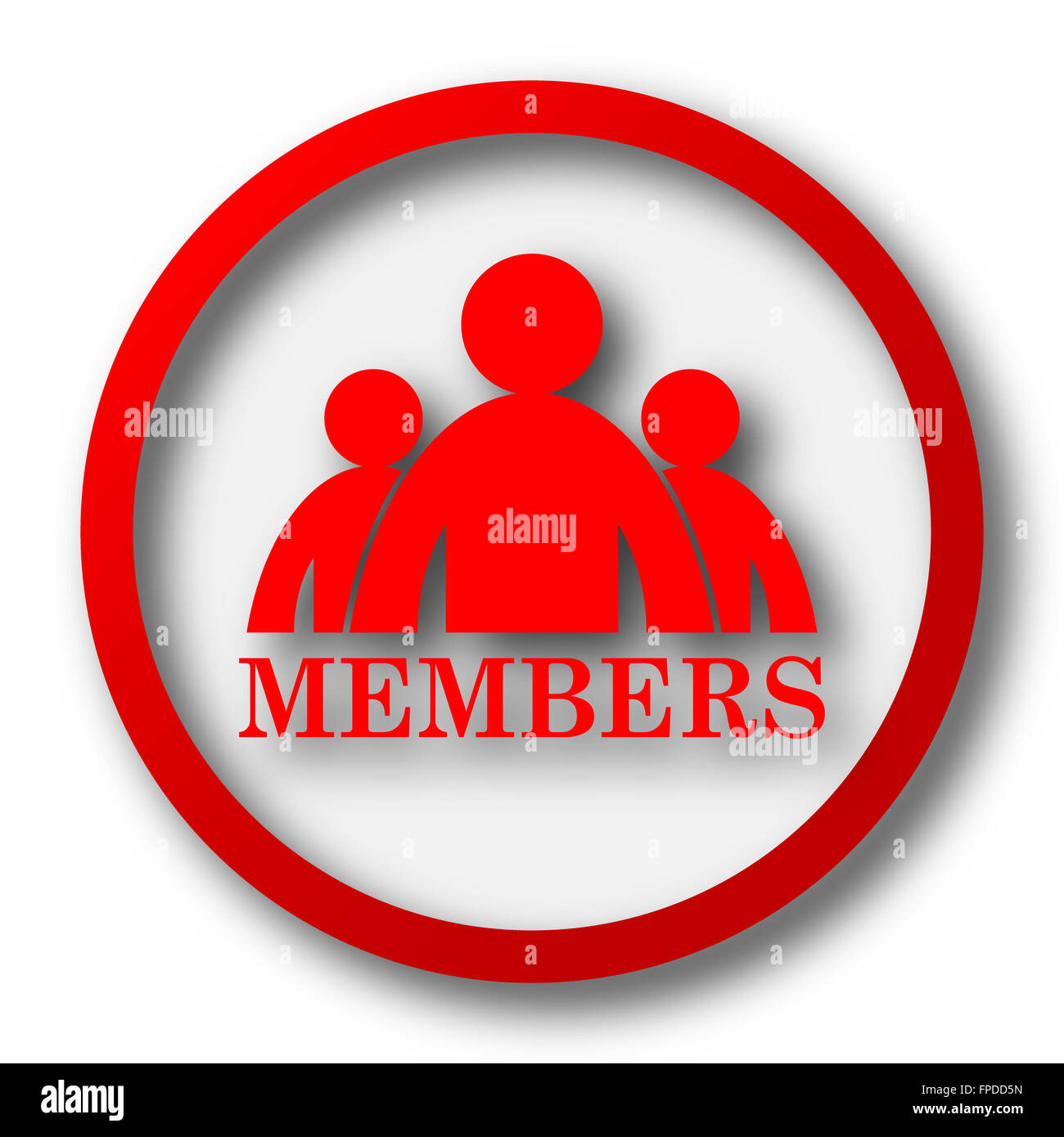 Members icon. Internet button on white background Stock Photo - Alamy