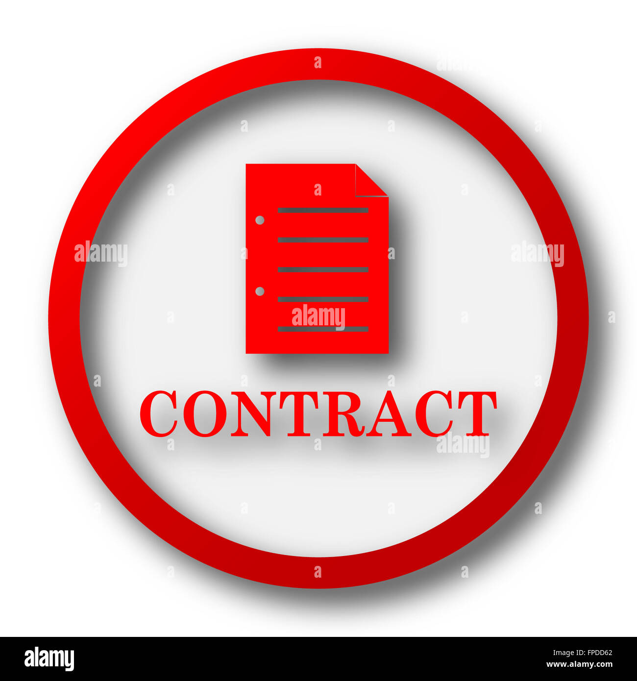Contract icon. Internet button on white background Stock Photo - Alamy
