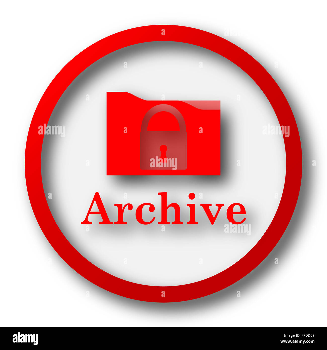 Archive icon. Internet button on white background Stock Photo - Alamy