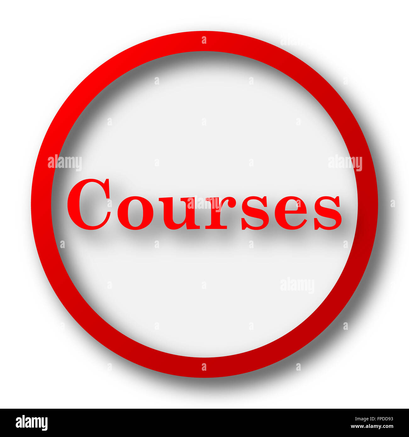 Courses icon. Internet button on white background Stock Photo - Alamy