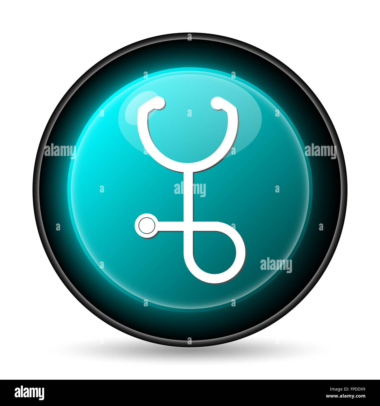 Stethoscope icon. Internet button on white background Stock Photo - Alamy