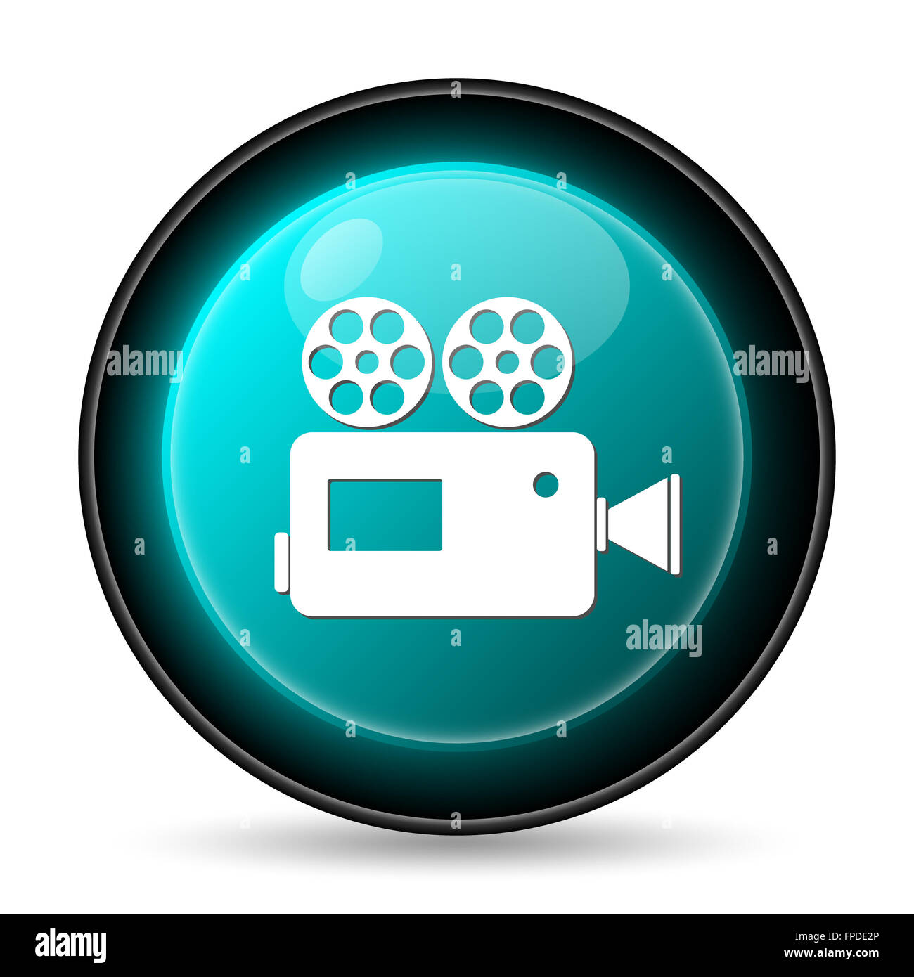 Video camera icon. Internet button on white background Stock Photo - Alamy