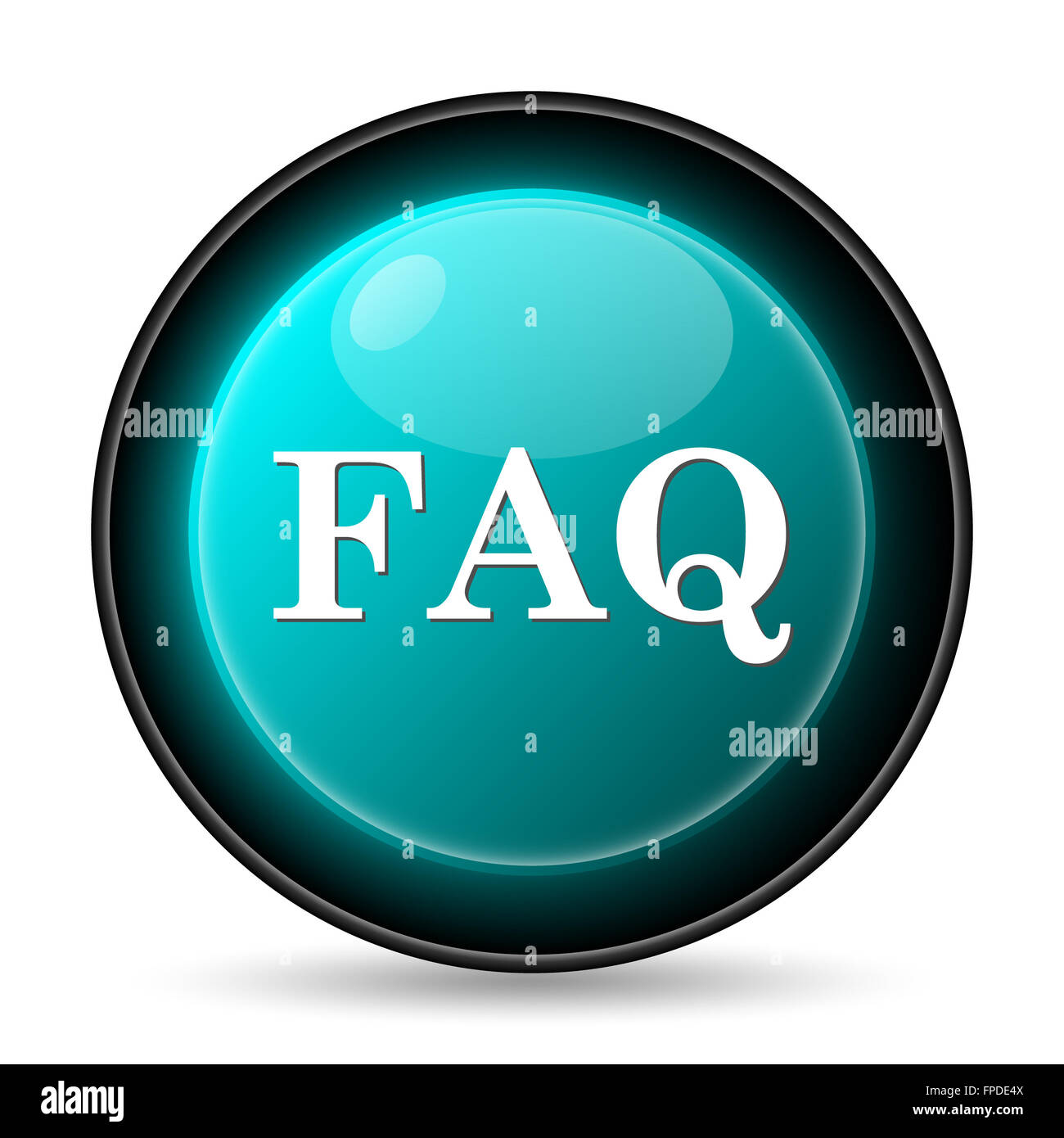 FAQ icon. Internet button on white background Stock Photo - Alamy
