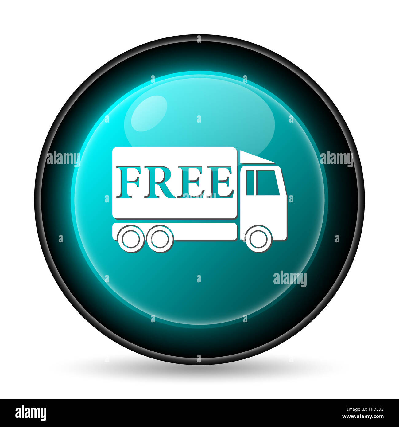 Free delivery truck icon. Internet button on white background Stock ...