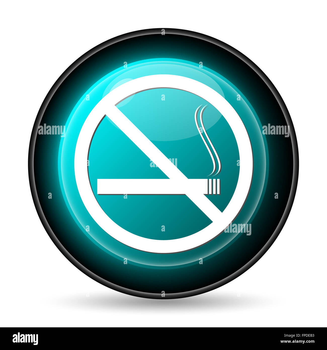 No smoking icon. Internet button on white background Stock Photo - Alamy