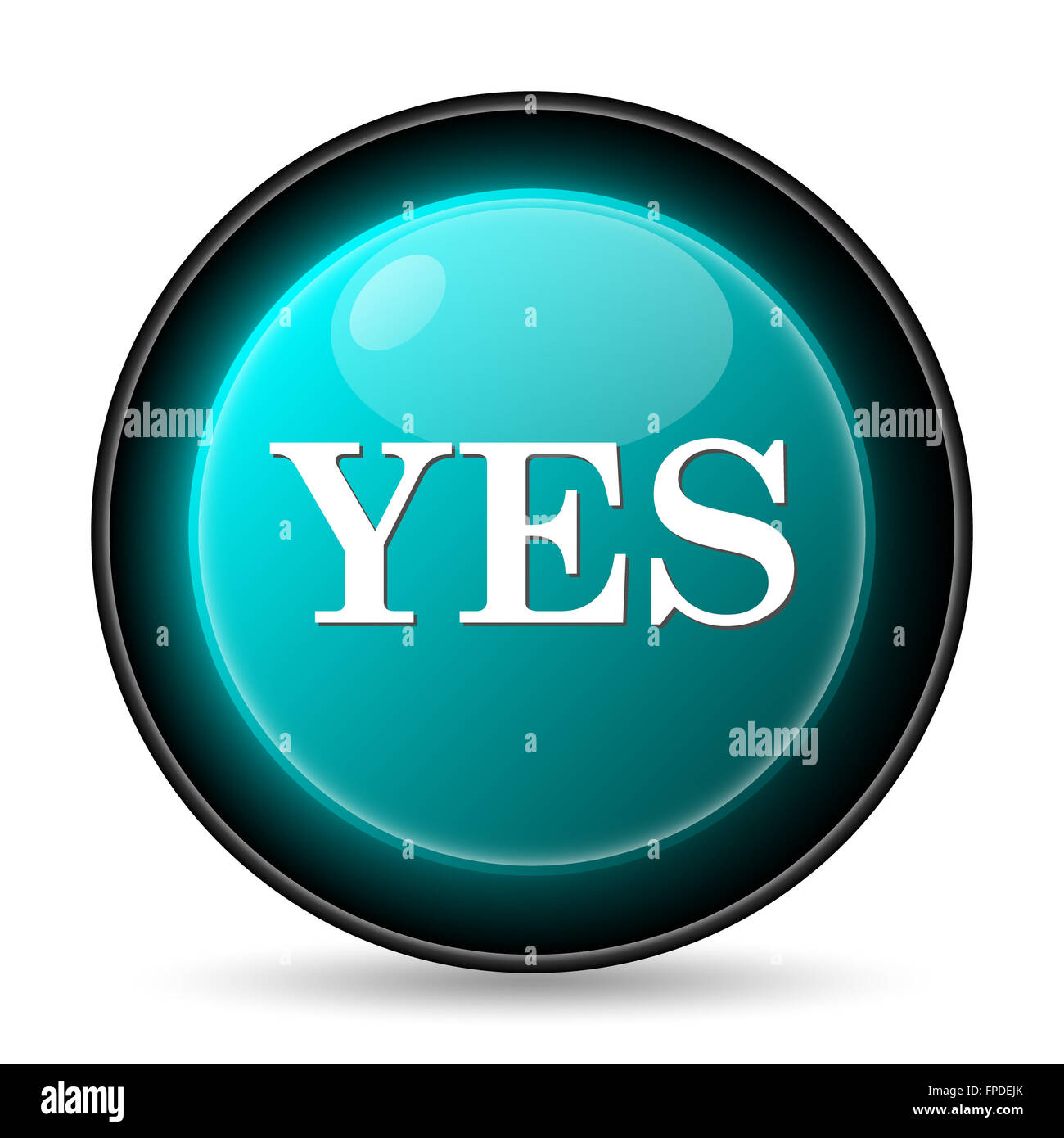 Yes icon. Internet button on white background Stock Photo - Alamy