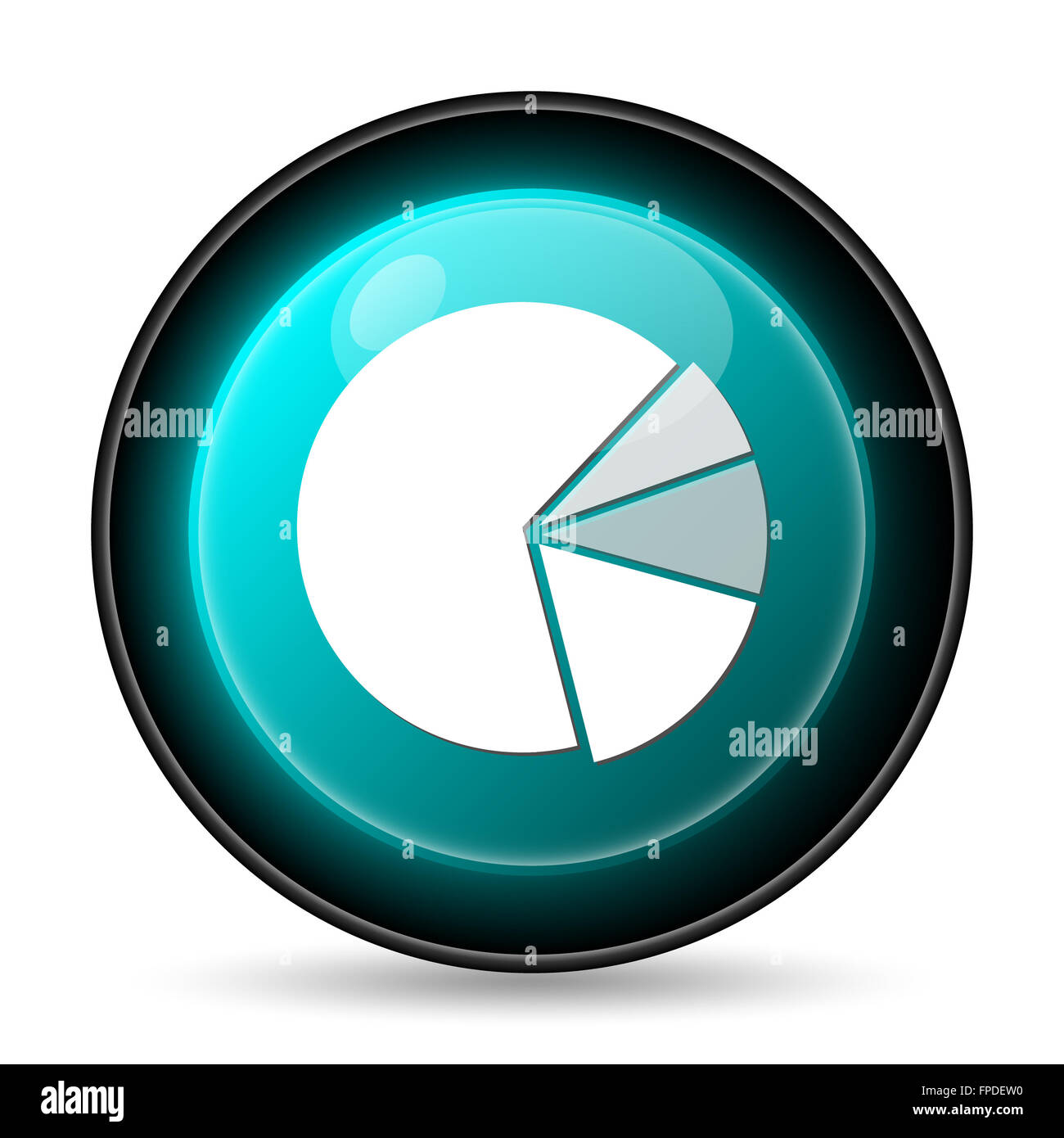 Chart pie icon. Internet button on white background Stock Photo - Alamy