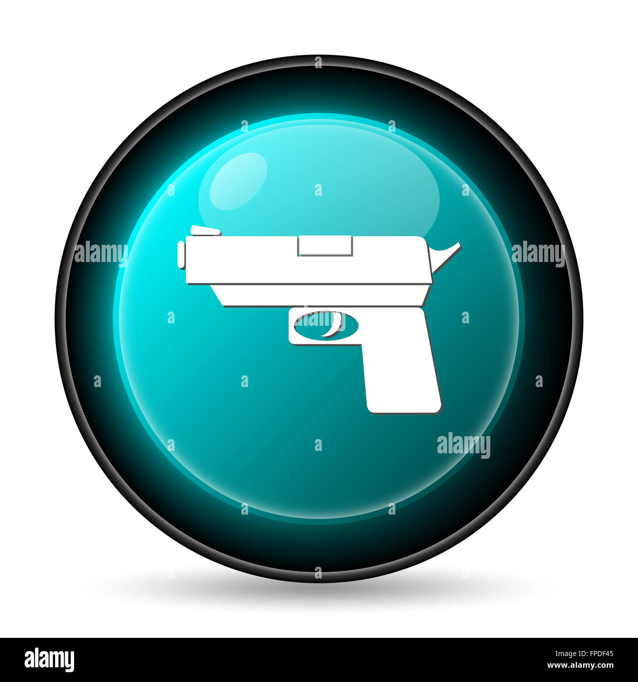 Gun icon. Internet button on white background Stock Photo - Alamy