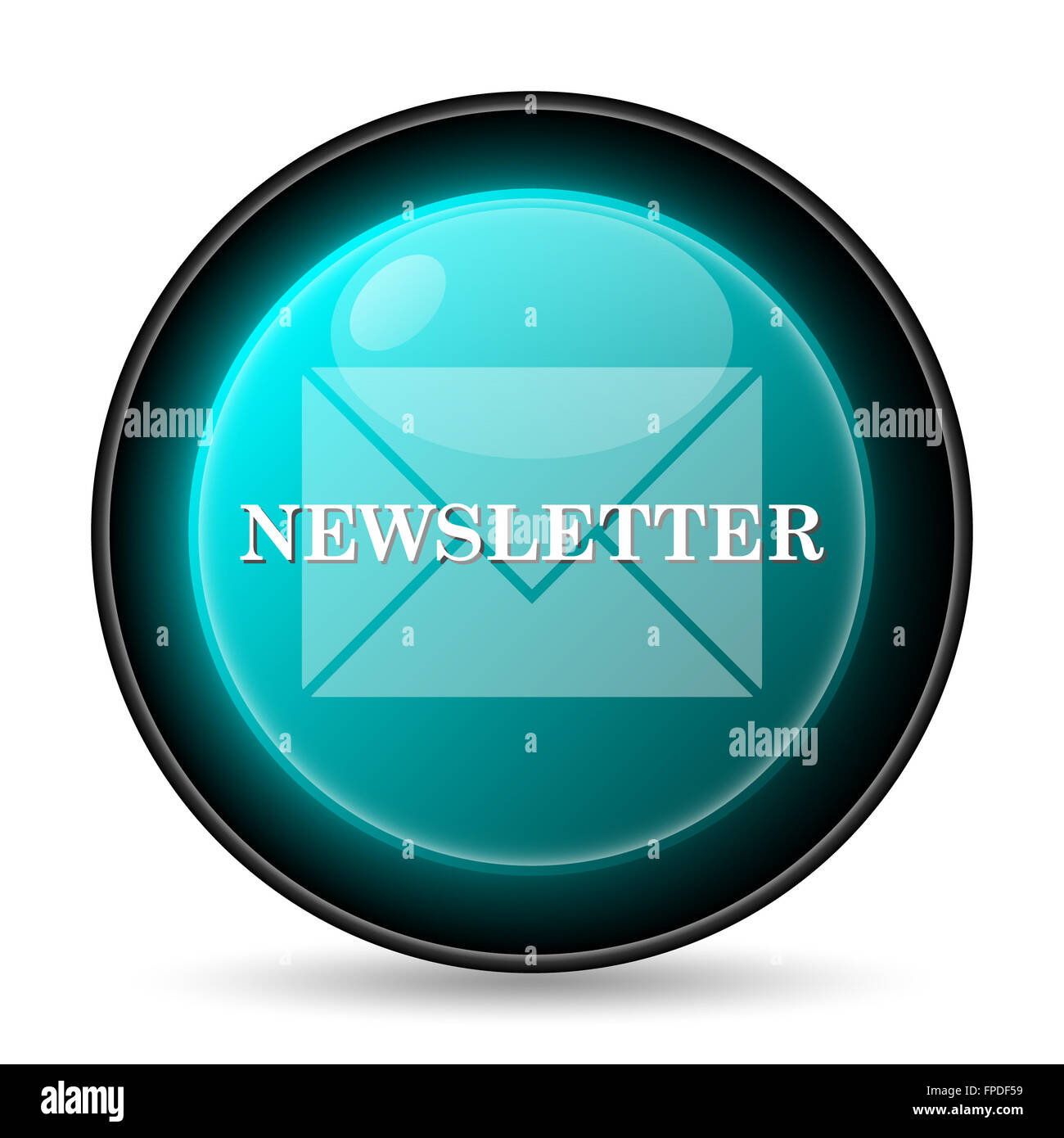 Newsletter icon. Internet button on white background Stock Photo - Alamy