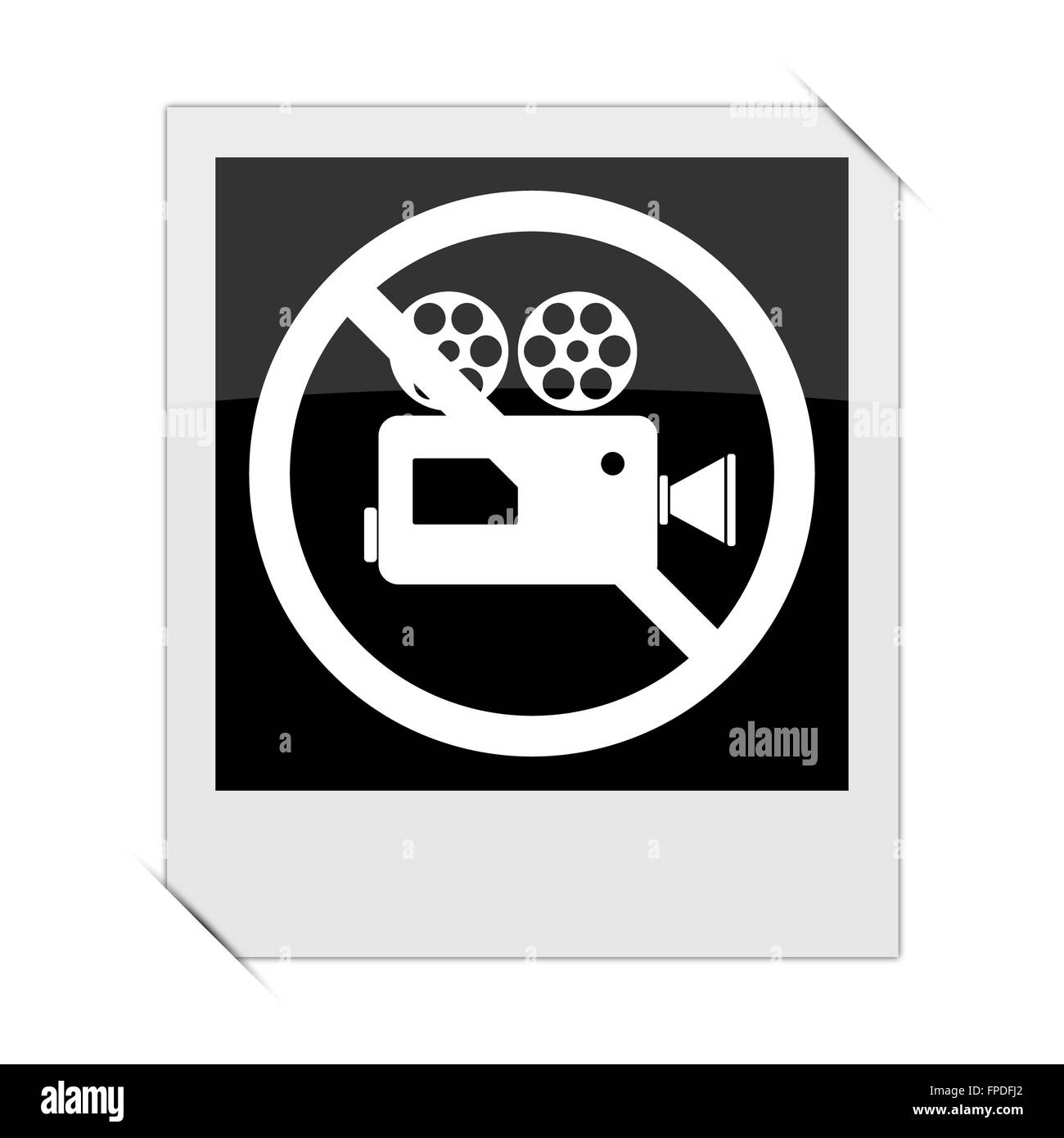 Forbidden video camera icon within a photo on white background Stock ...