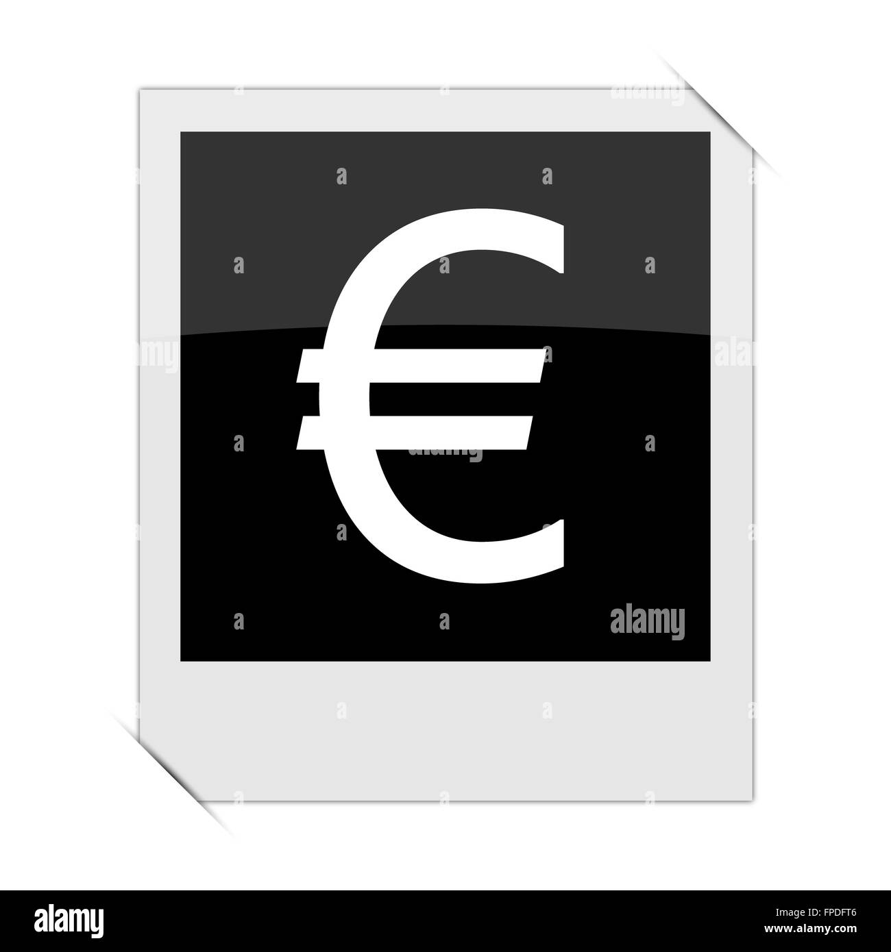 Euro icon within a photo on white background Stock Photo - Alamy