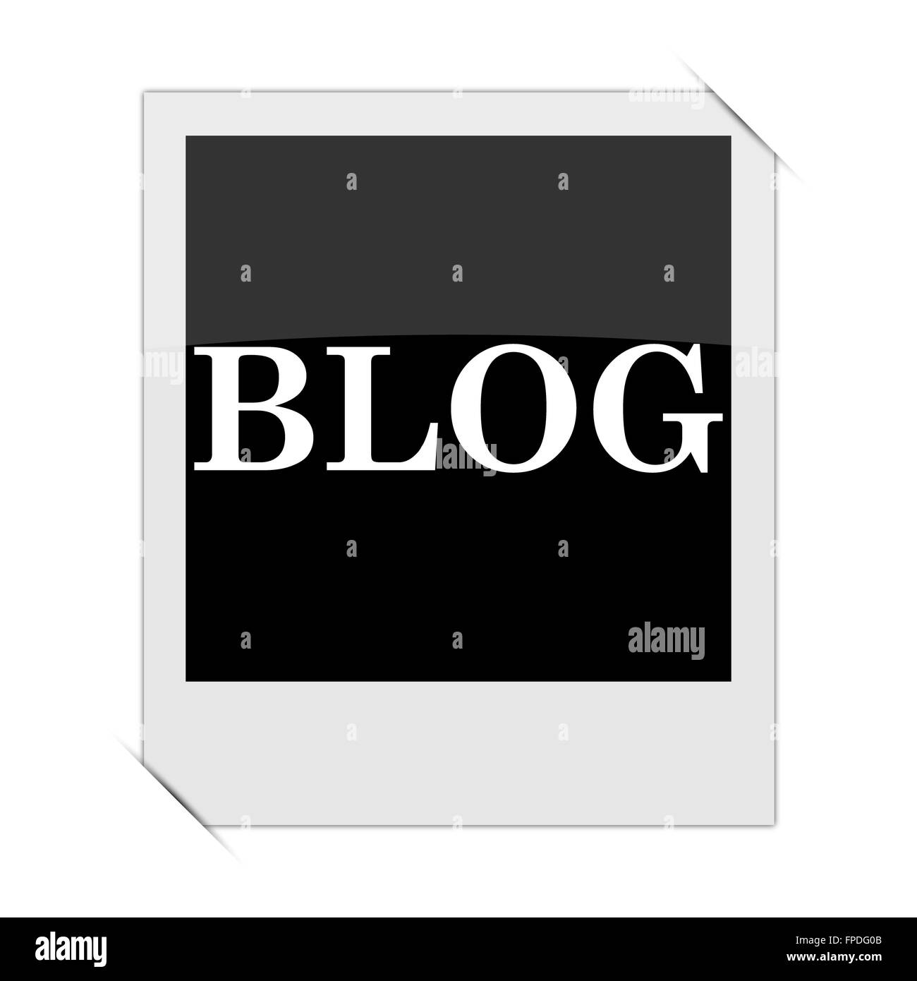 Blog icon within a photo on white background Stock Photo - Alamy