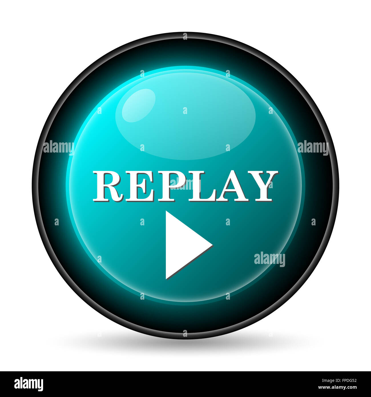 Replay icon. Internet button on white background Stock Photo - Alamy