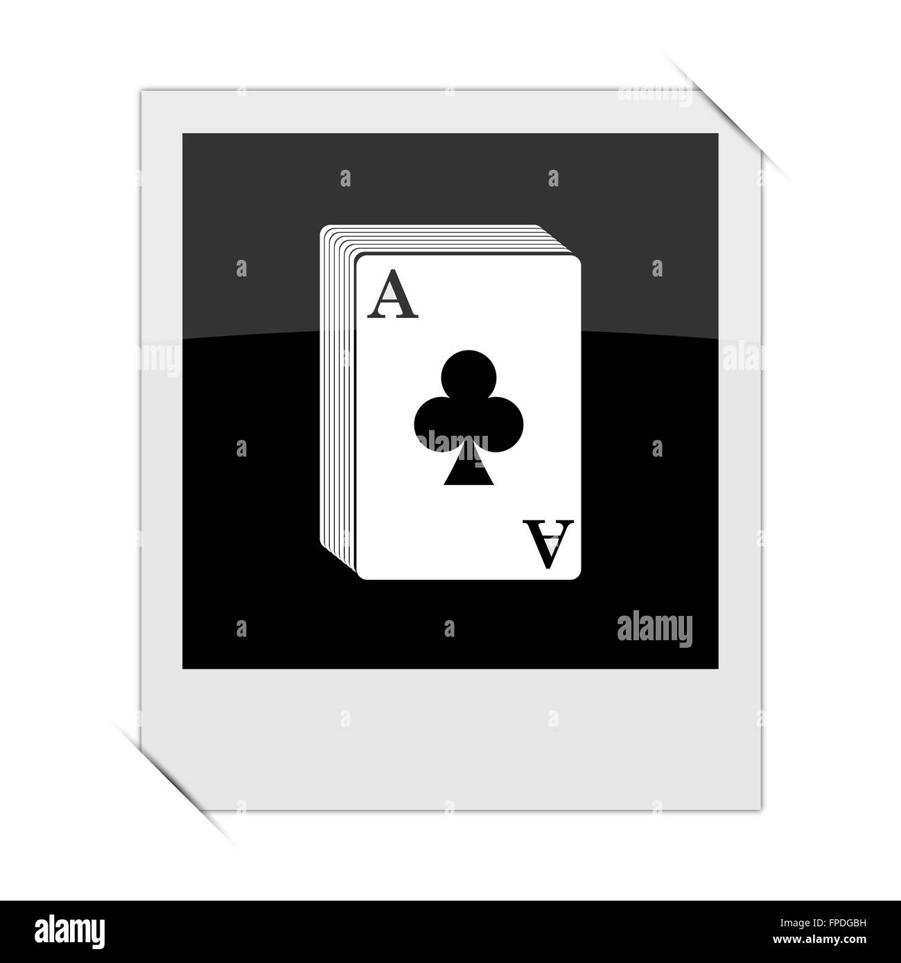 Deck of cards icon within a photo on white background Stock Photo Alamy