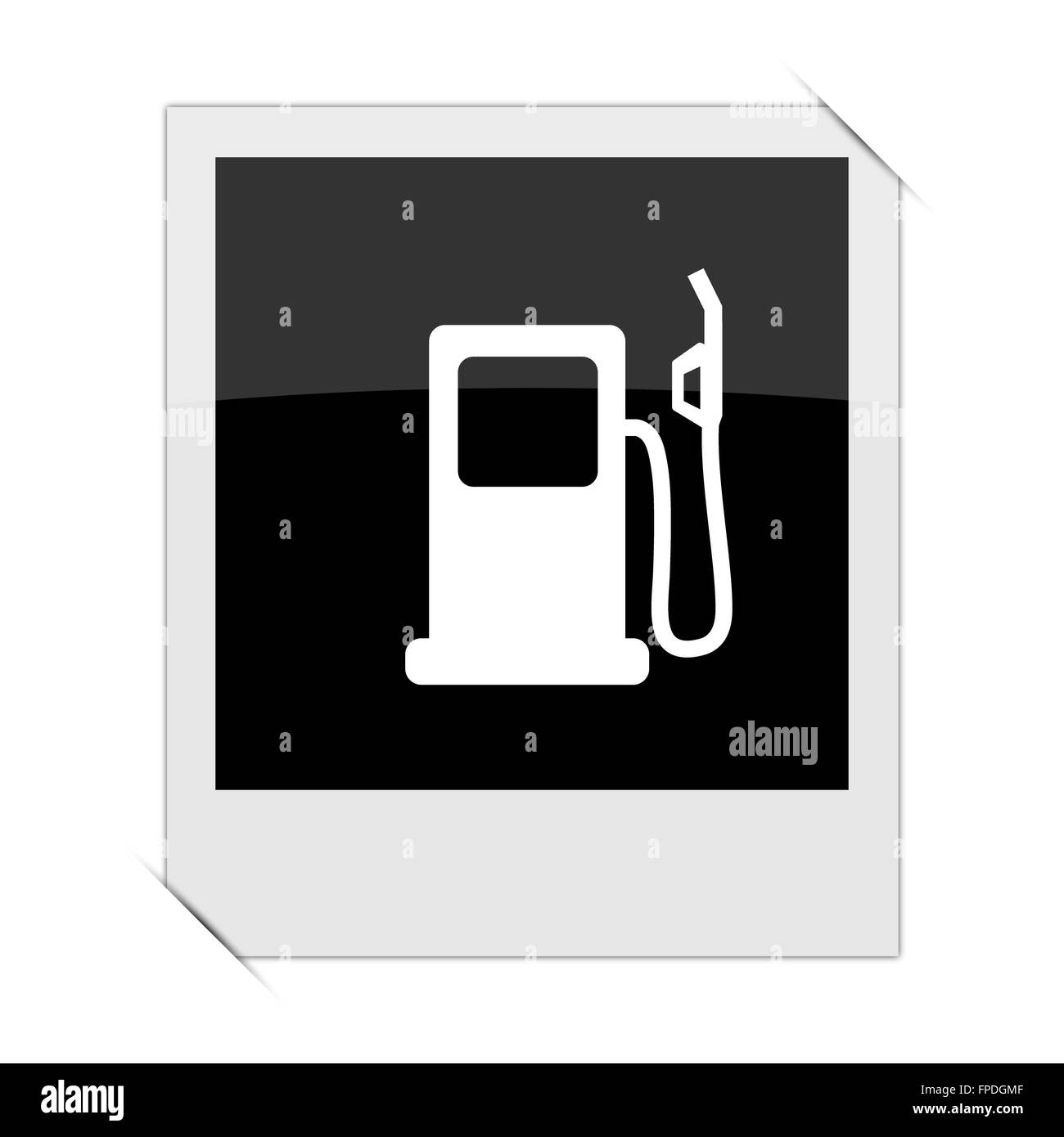 Gas pump icon within a photo on white background Stock Photo - Alamy