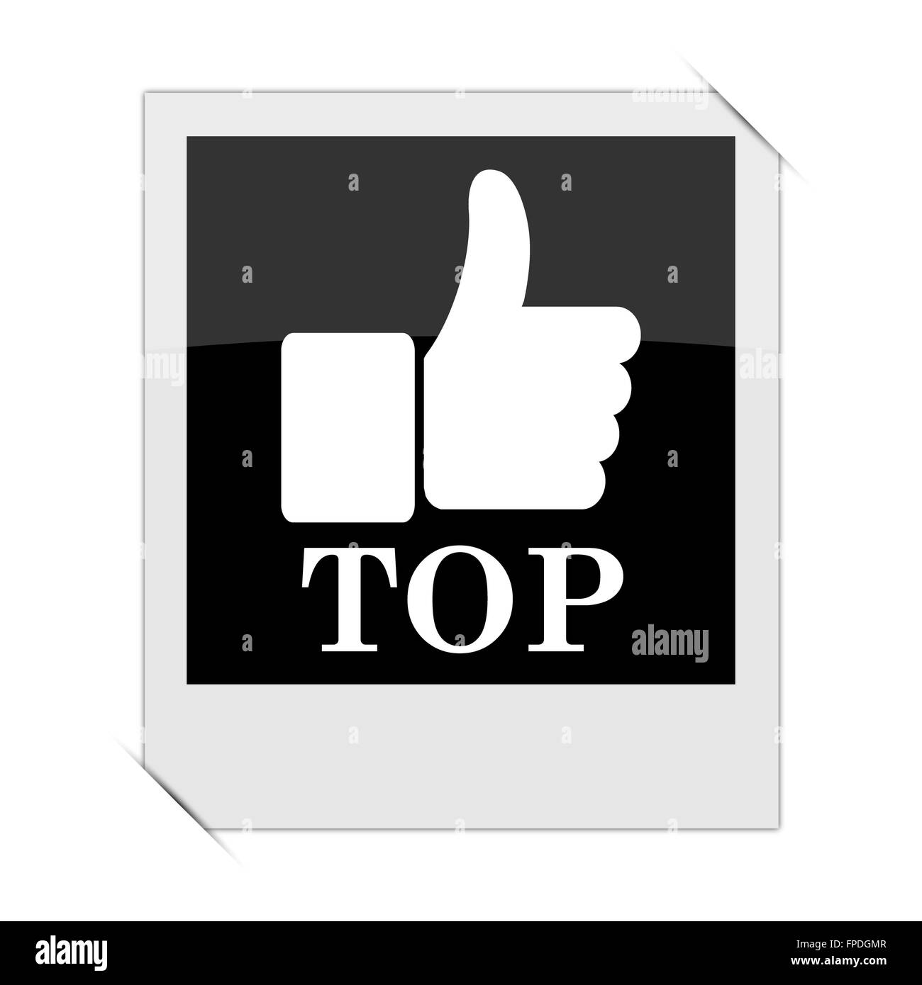Top icon within a photo on white background Stock Photo - Alamy