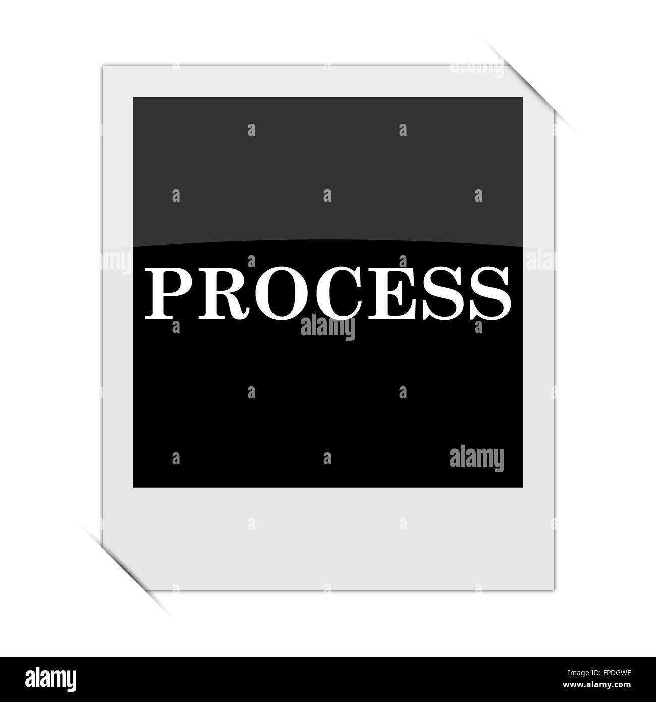 Process icon within a photo on white background Stock Photo - Alamy