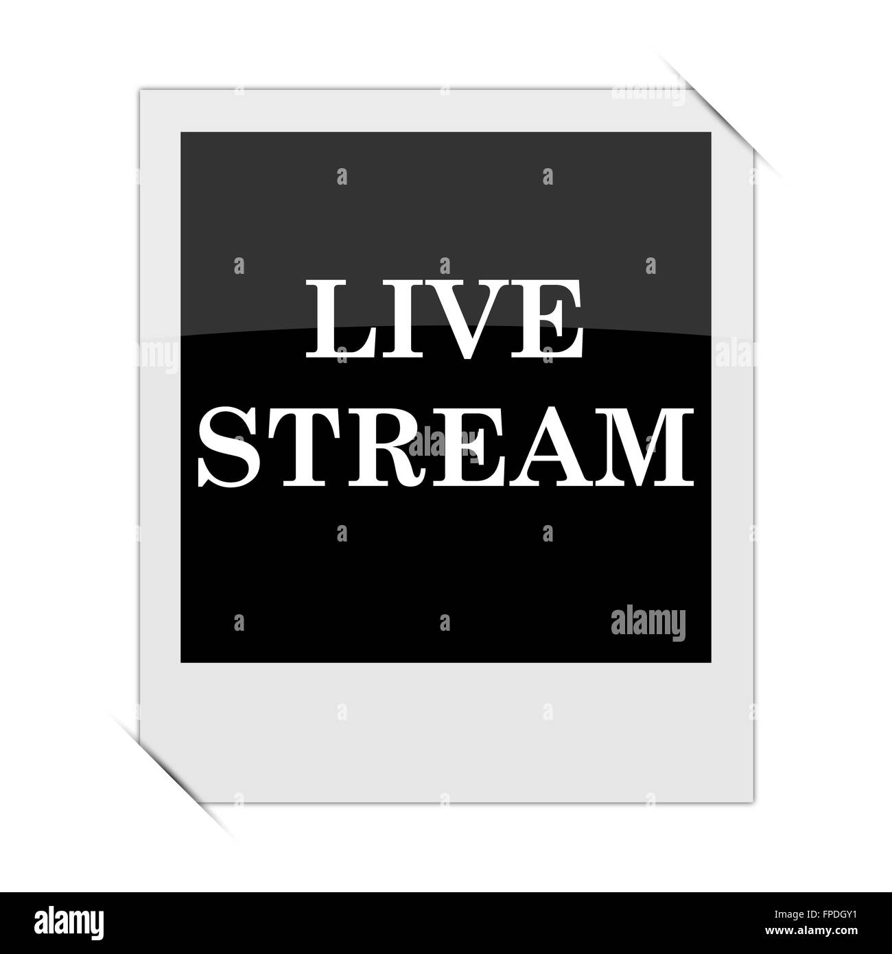 Live stream icon within a photo on white background Stock Photo - Alamy