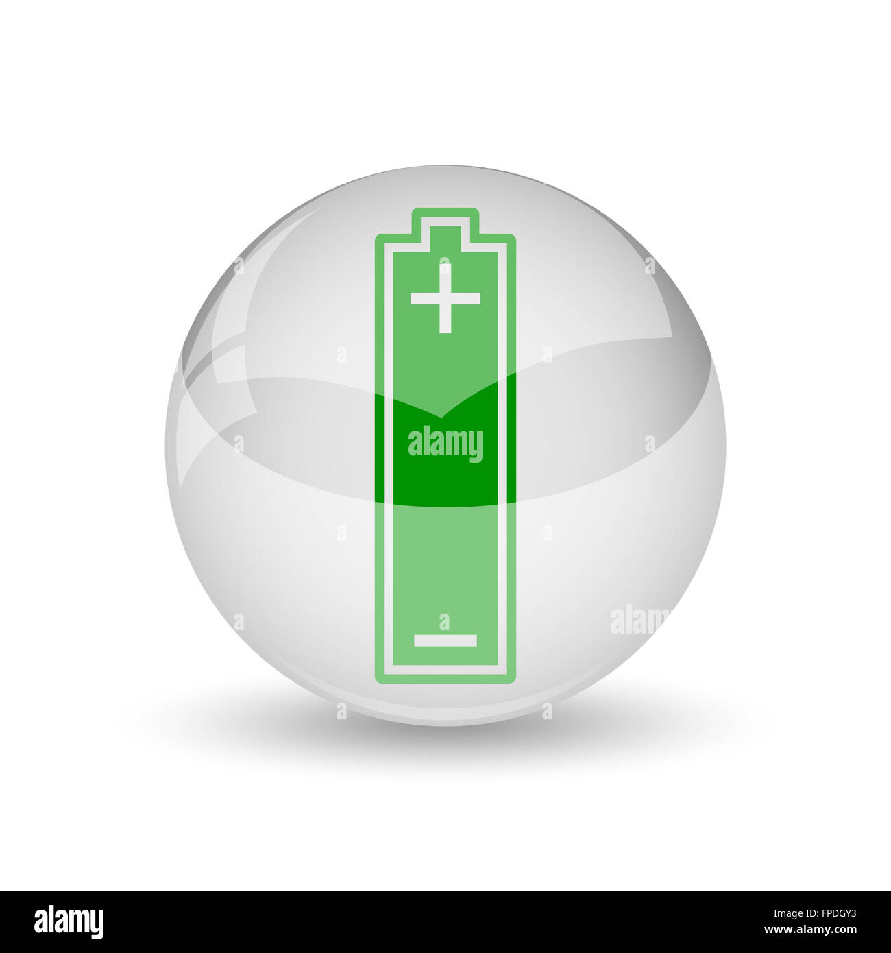 Battery icon. Internet button on white background Stock Photo - Alamy