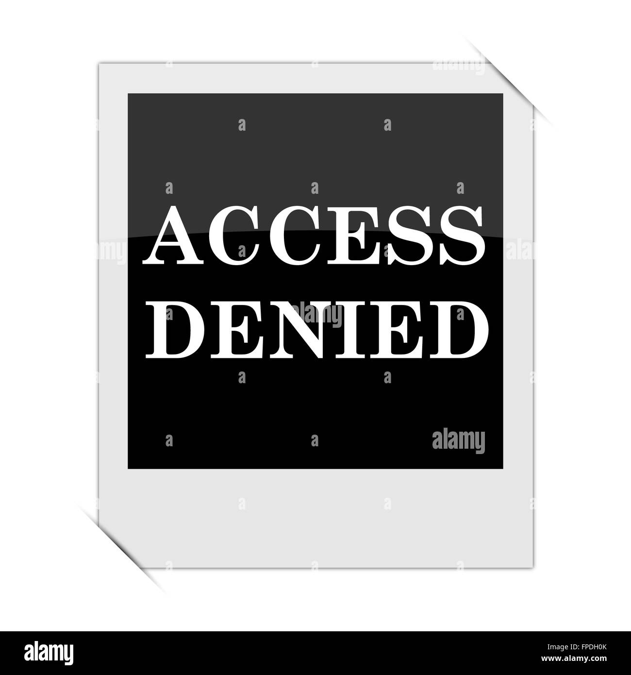 Access denied icon within a photo on white background Stock Photo Alamy