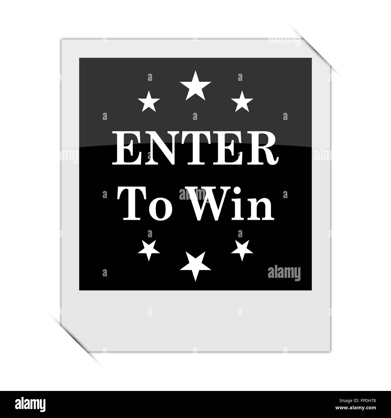 Enter to win icon within a photo on white background Stock Photo Alamy