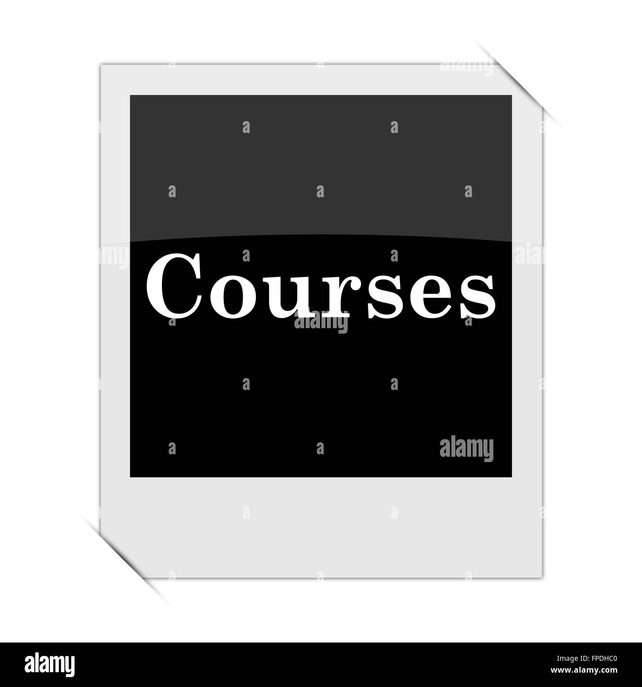 Courses icon within a photo on white background Stock Photo - Alamy
