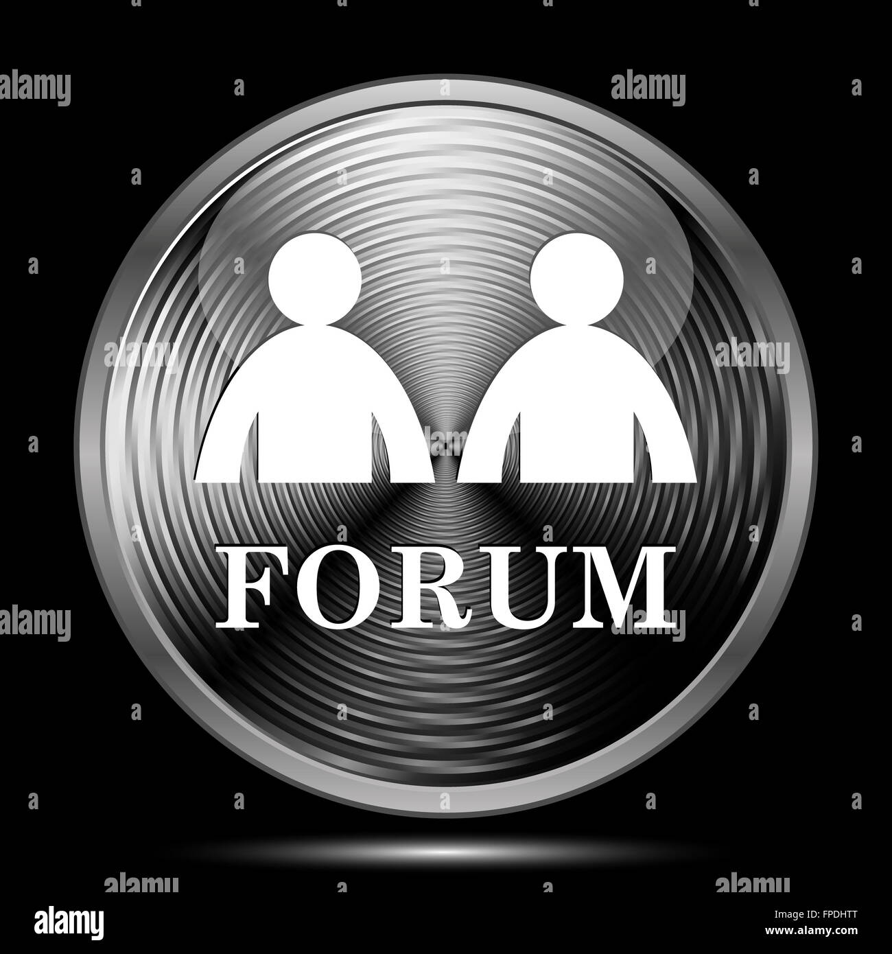 Forum icon. Internet button on black background Stock Photo - Alamy