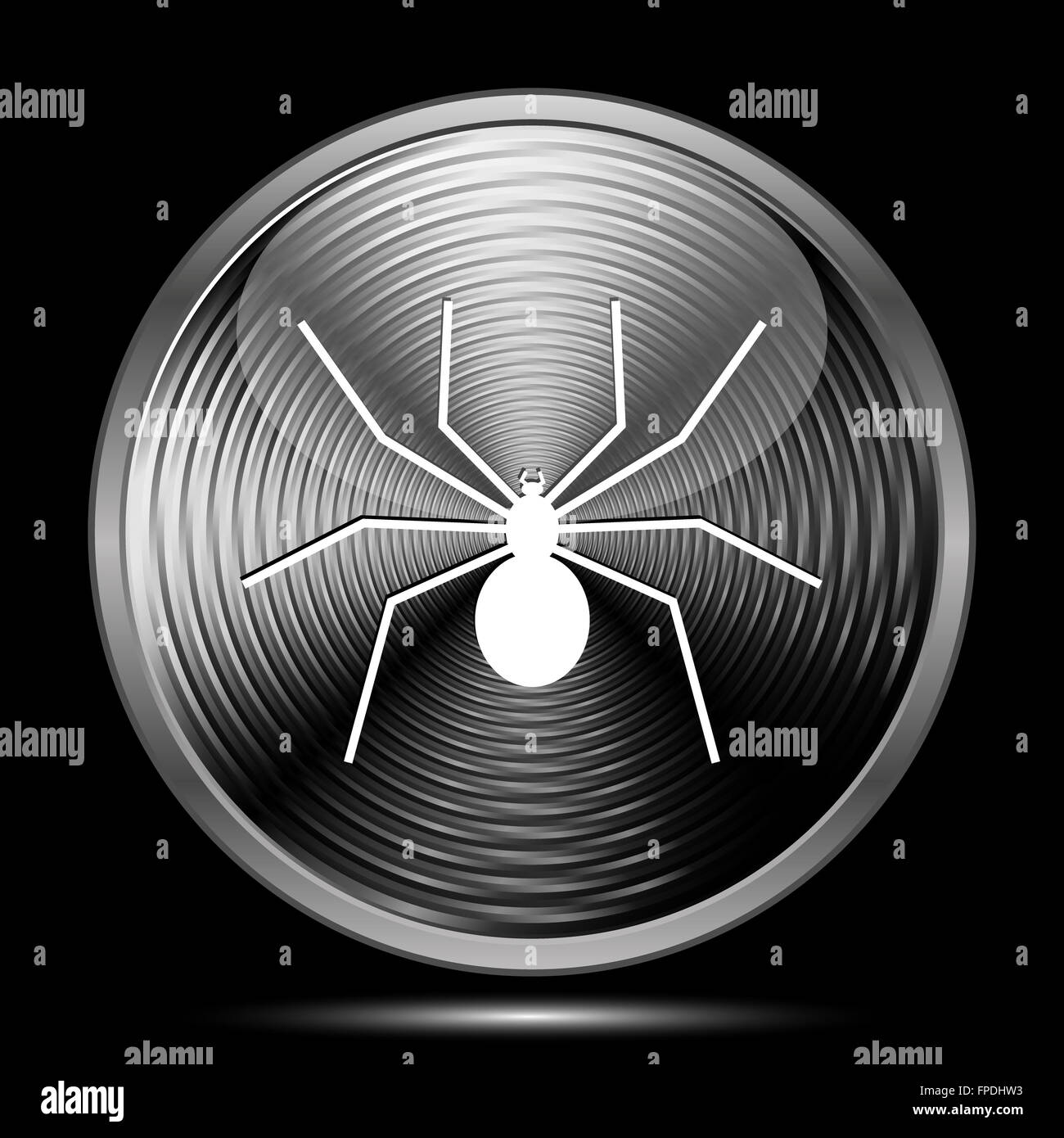 Spider icon. Internet button on black background Stock Photo - Alamy